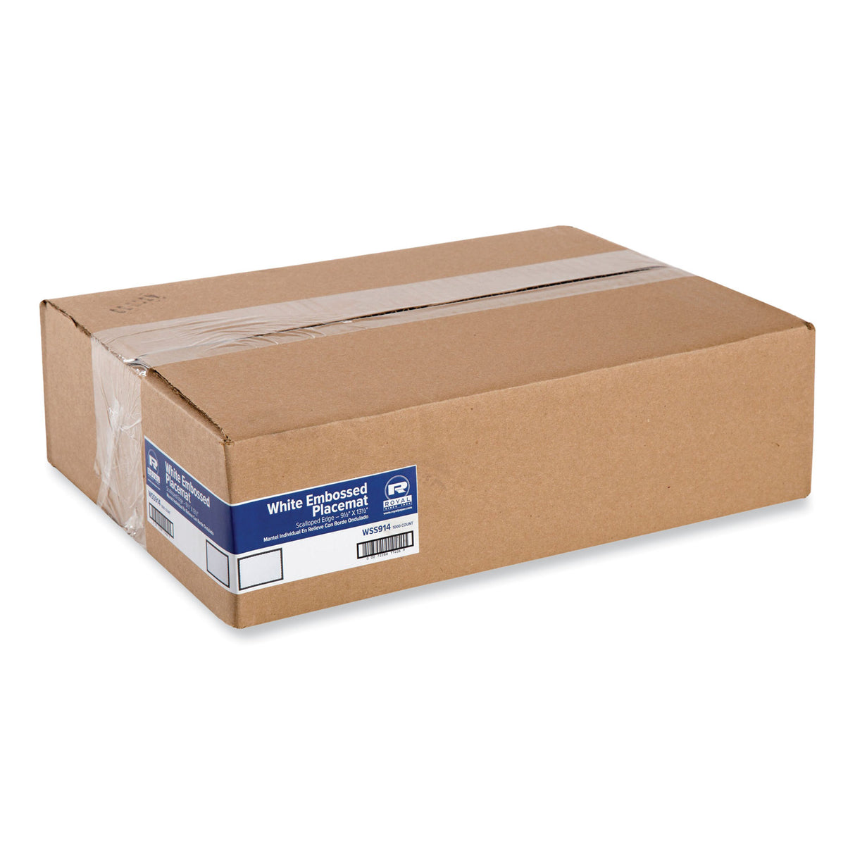 AmerCareRoyal Embossed Scalloped Edges Placemats, 9.5 x 13.5, White, 1,000/Carton (WSS914)