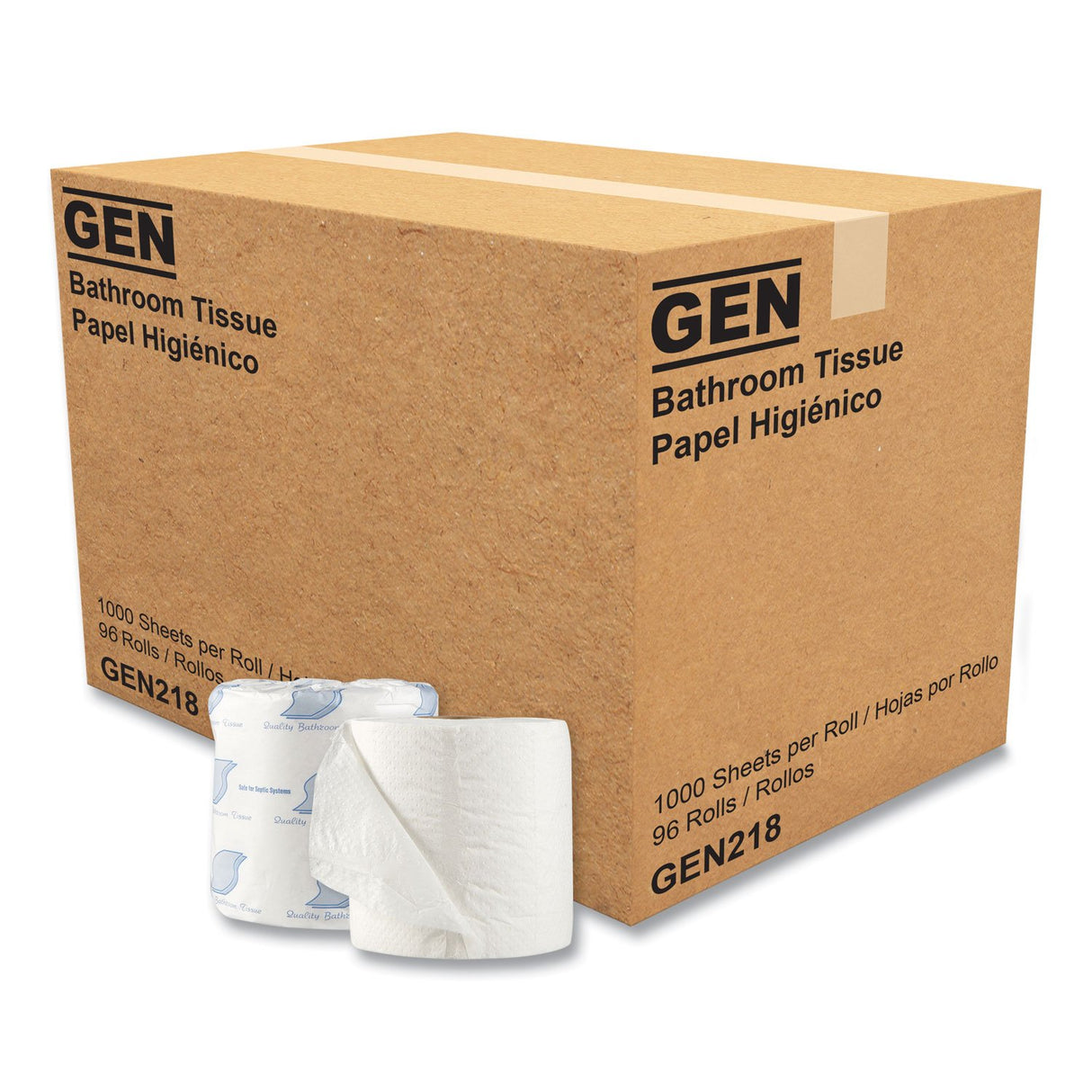 GENÂ® Standard Toilet Paper, 1-Ply, 1,000 Sheets, 96 Rolls (GEN218)