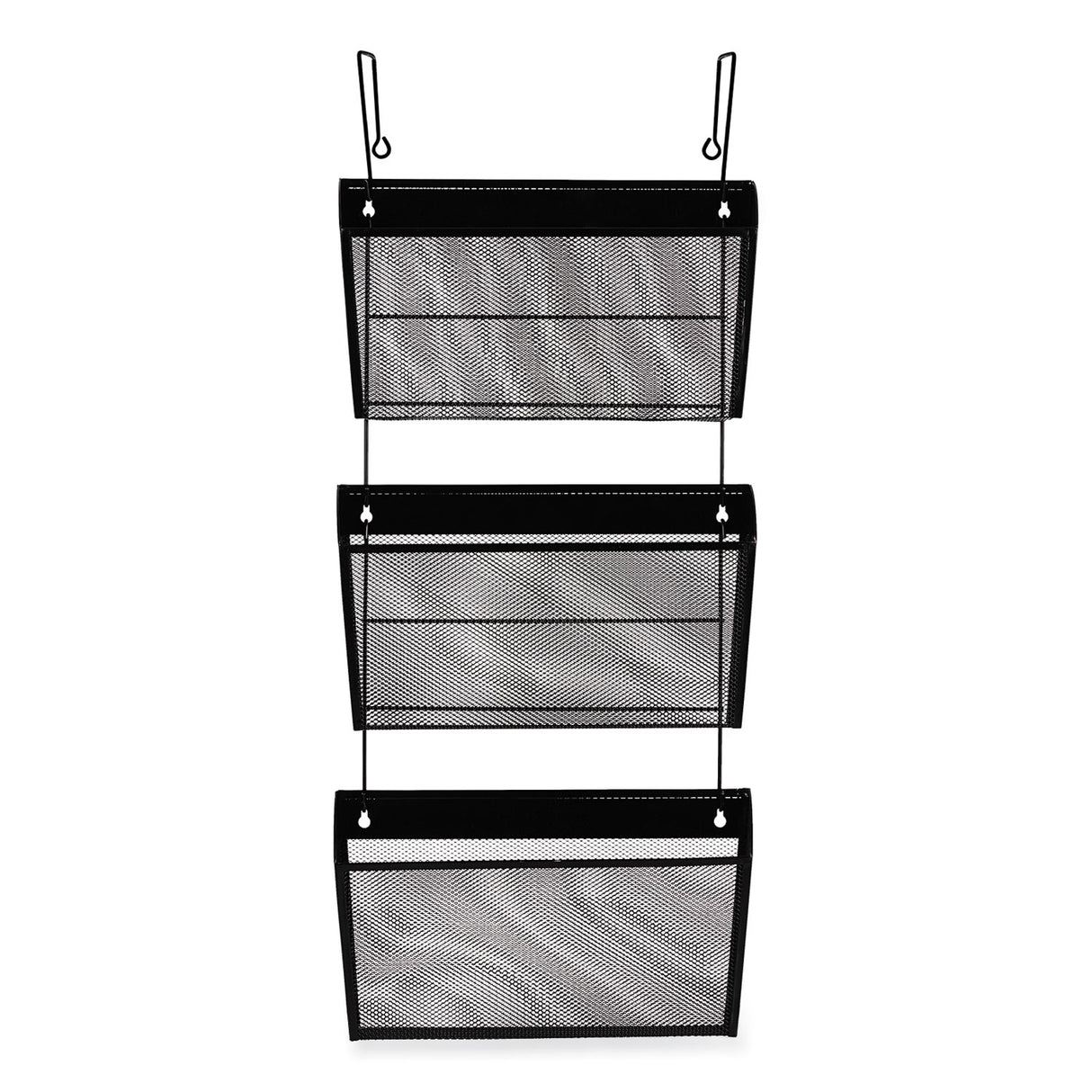 Universal Mesh Three-Pack Wall Files, 3 Sections, Letter Size, 14.13" x 3.38" x 8.5", Black (UNV20011)