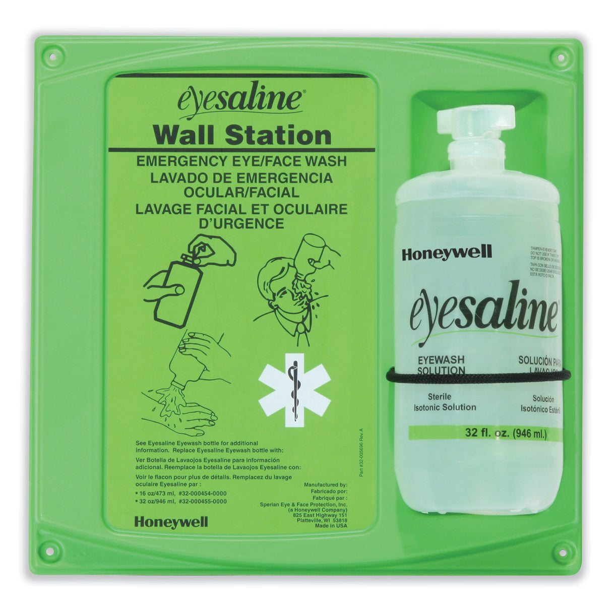 Honeywell Fendall Single Eye Wash Station, 32 oz, 8/Carton (320004610000)
