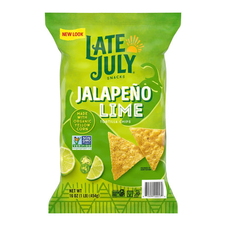 Late July JalapeÃ±o Lime Tortilla Chips (16 oz) | Zesty Crunch with a Spicy Twist Late July
