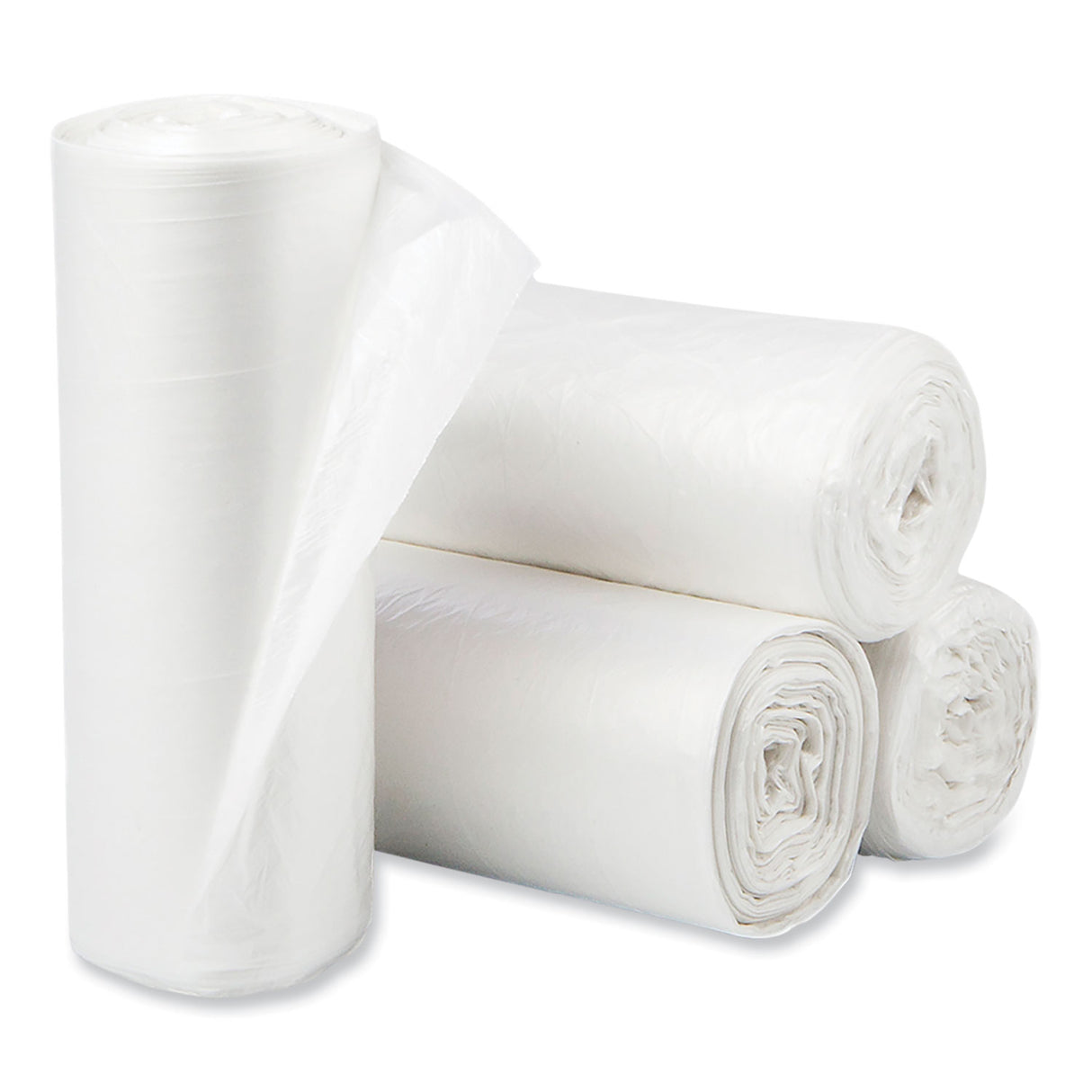 Pitt Plastics Eco Strong Plus Can Liners, 33 gal, 1 mil, 33" x 39", Natural, Perforated Roll, 150/Carton (PCRL3339XHN)