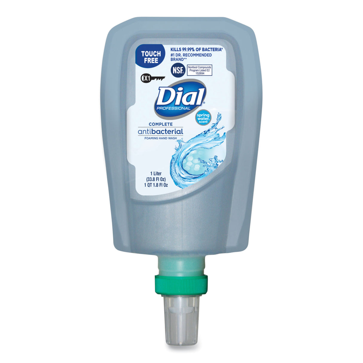Antibacterial Foaming Hand Wash Refill For Fit X1 Touch Free Dispenser, Spring Water Scent, 1 L, 3/carton