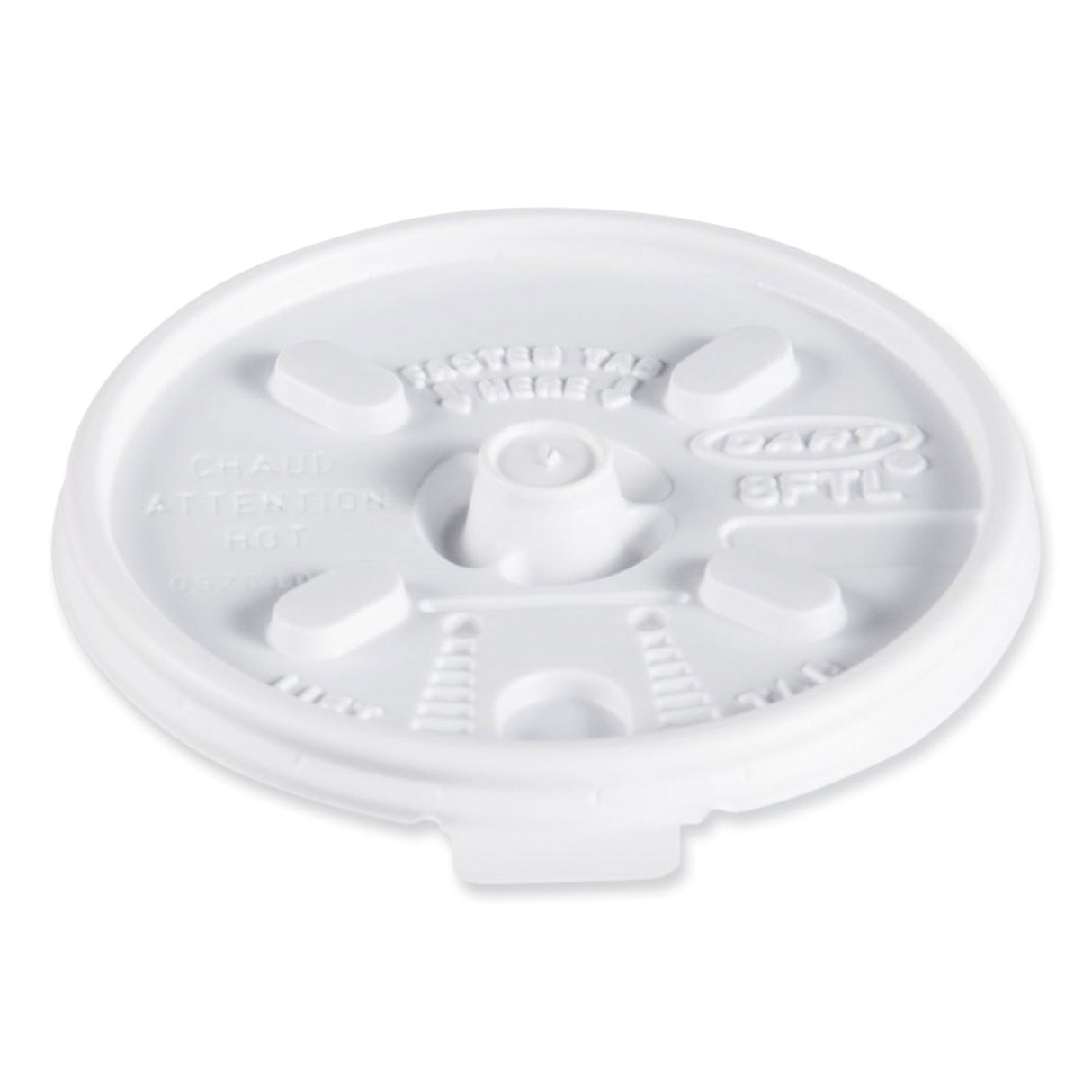 Dart Lift n' Lock Plastic Hot Cup Lids, Fits 8 oz Cups, White, 1,000/Carton (8FTL)