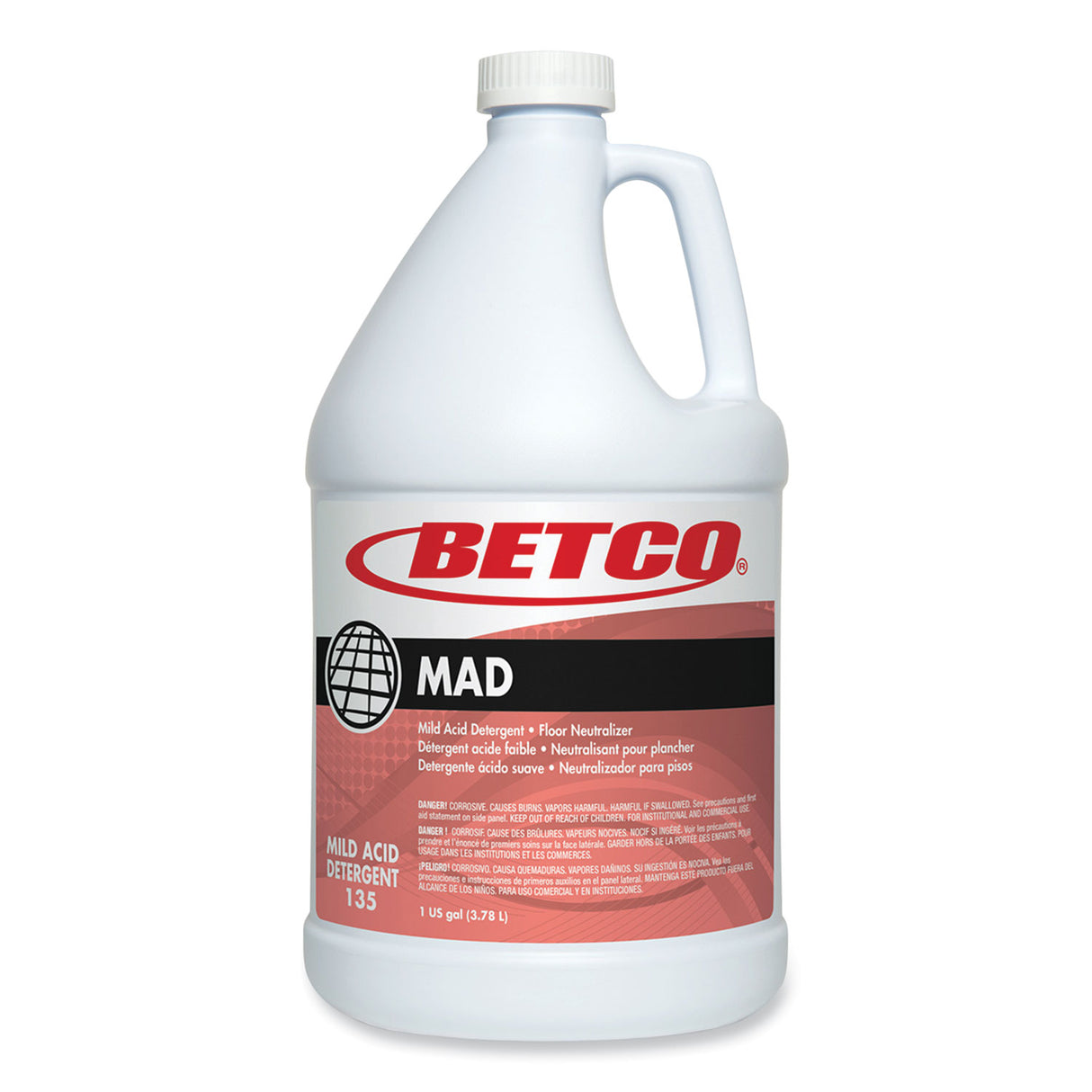 Betco MAD Detergent, Characteristic Scent, 1 gal, 4/Carton (1350400)
