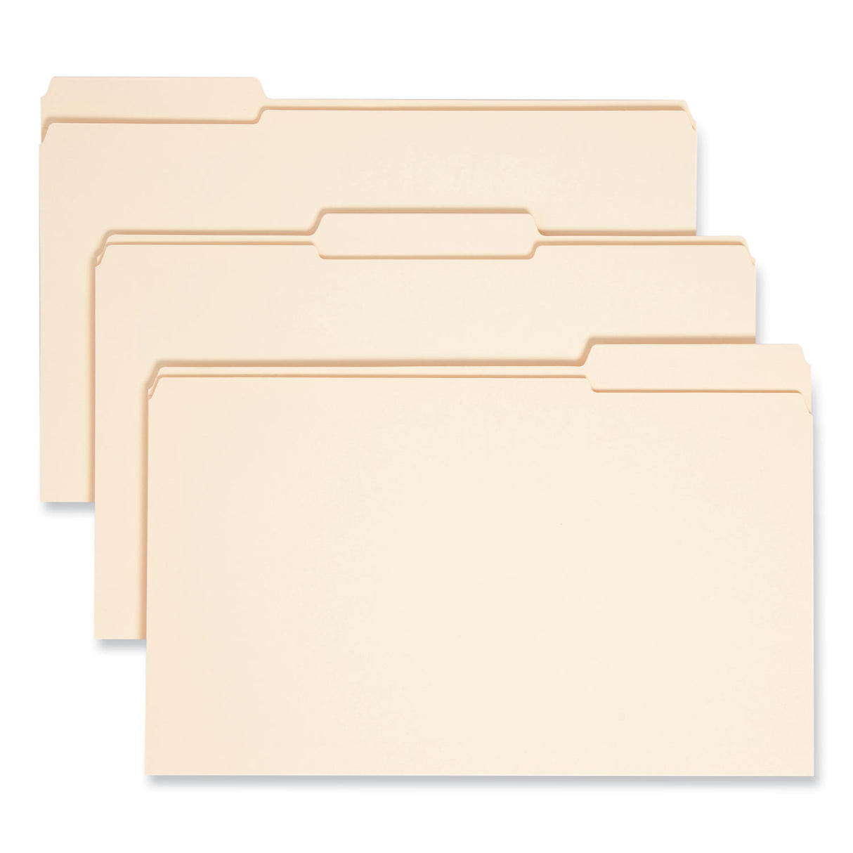 Smead Expandable Heavyweight File Folders, 1/3-Cut Tabs: Assorted, Legal Size, 1.5" Expansion, Manila, 50/Box (15405)