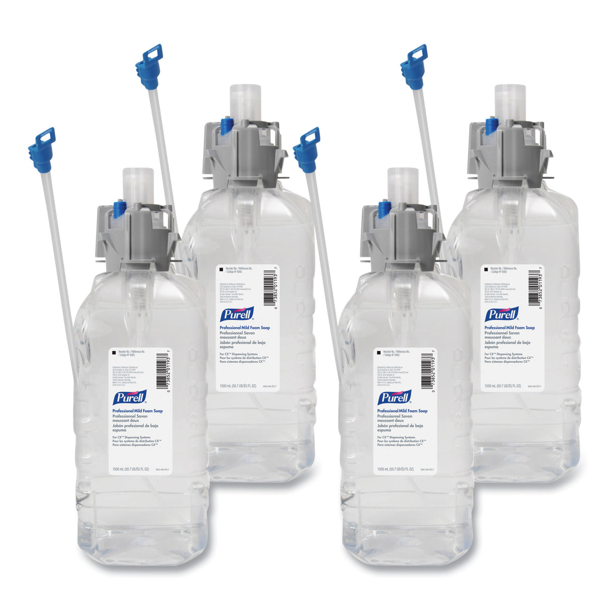 PURELL Professional Mild Foam Soap Refill, For CX, CXi, CXT Dispensers, Fragrance-Free, 1,500 mL, 4/Carton (856504)