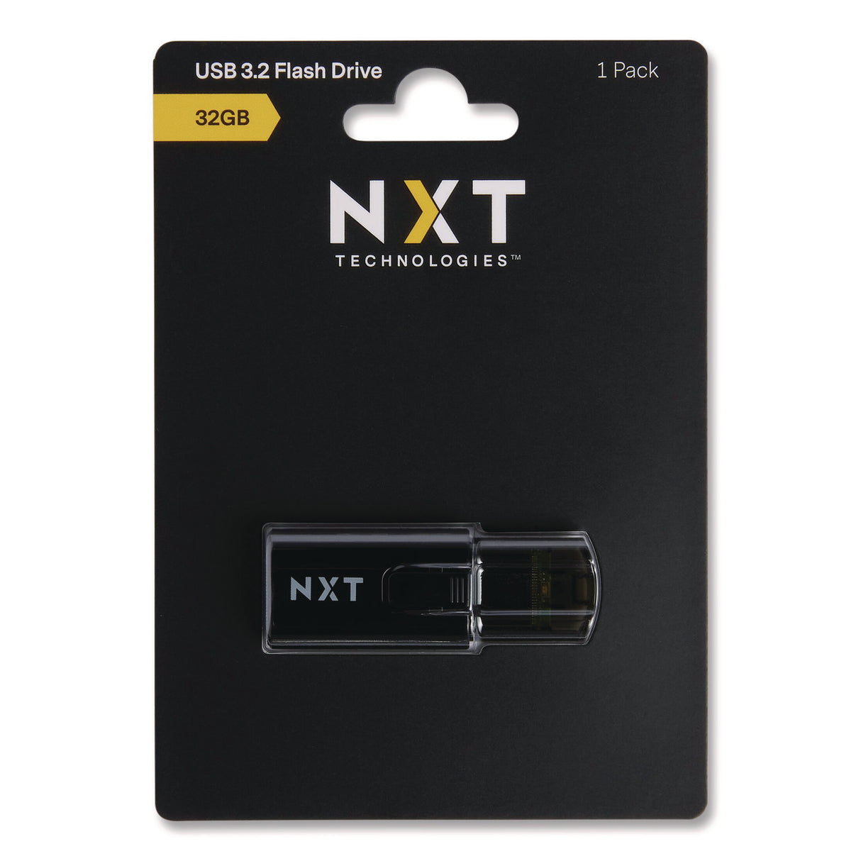 NXT Technologies USB 3.2 Type-A Flash Drive, 32 GB, Black (61121)