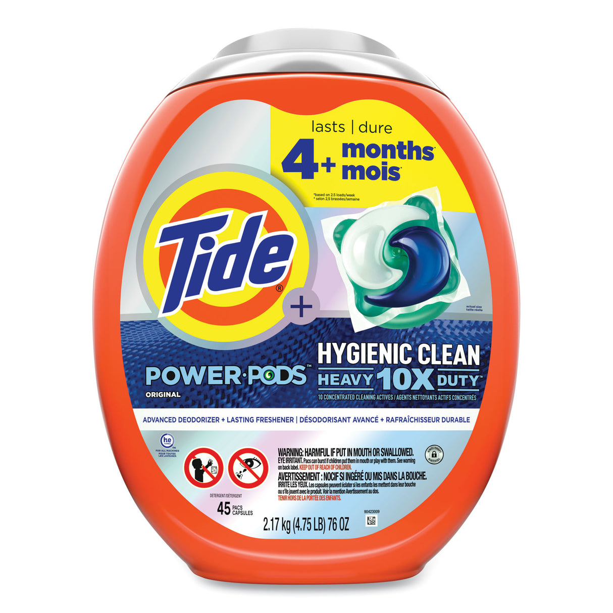 TideÂ® Pods Hygienic HD Laundry Detergent, Original Scent, 45 Pods (09163)