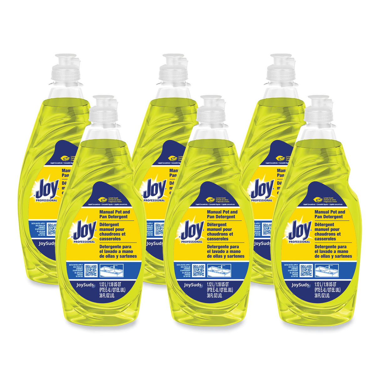 Joy Dishwashing Liquid, Lemon Scent, 38 oz Bottle, 8/Carton (43606CT)