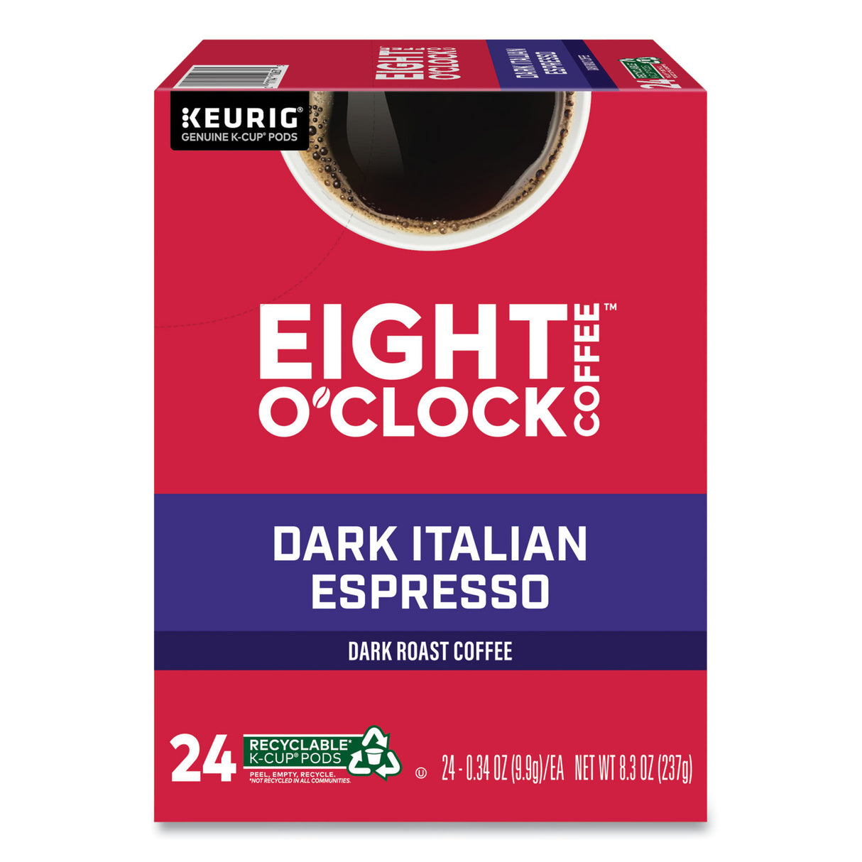 Eight O'Clock Dark Italian Espresso Coffee K-Cups, 24/Box (6408)