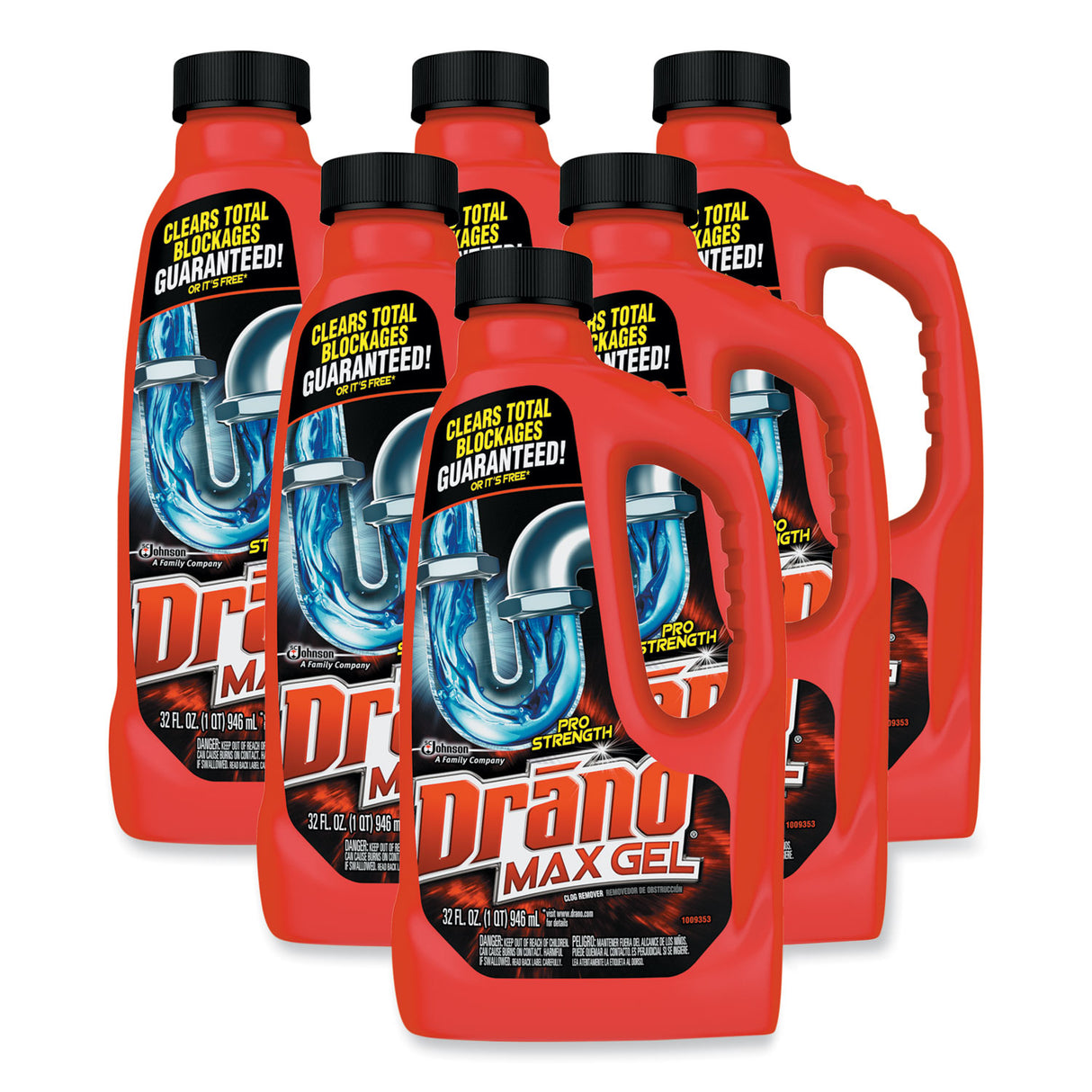 Drano Max Gel Clog Remover, 32 oz Bottle, 12/Carton (694768CT)