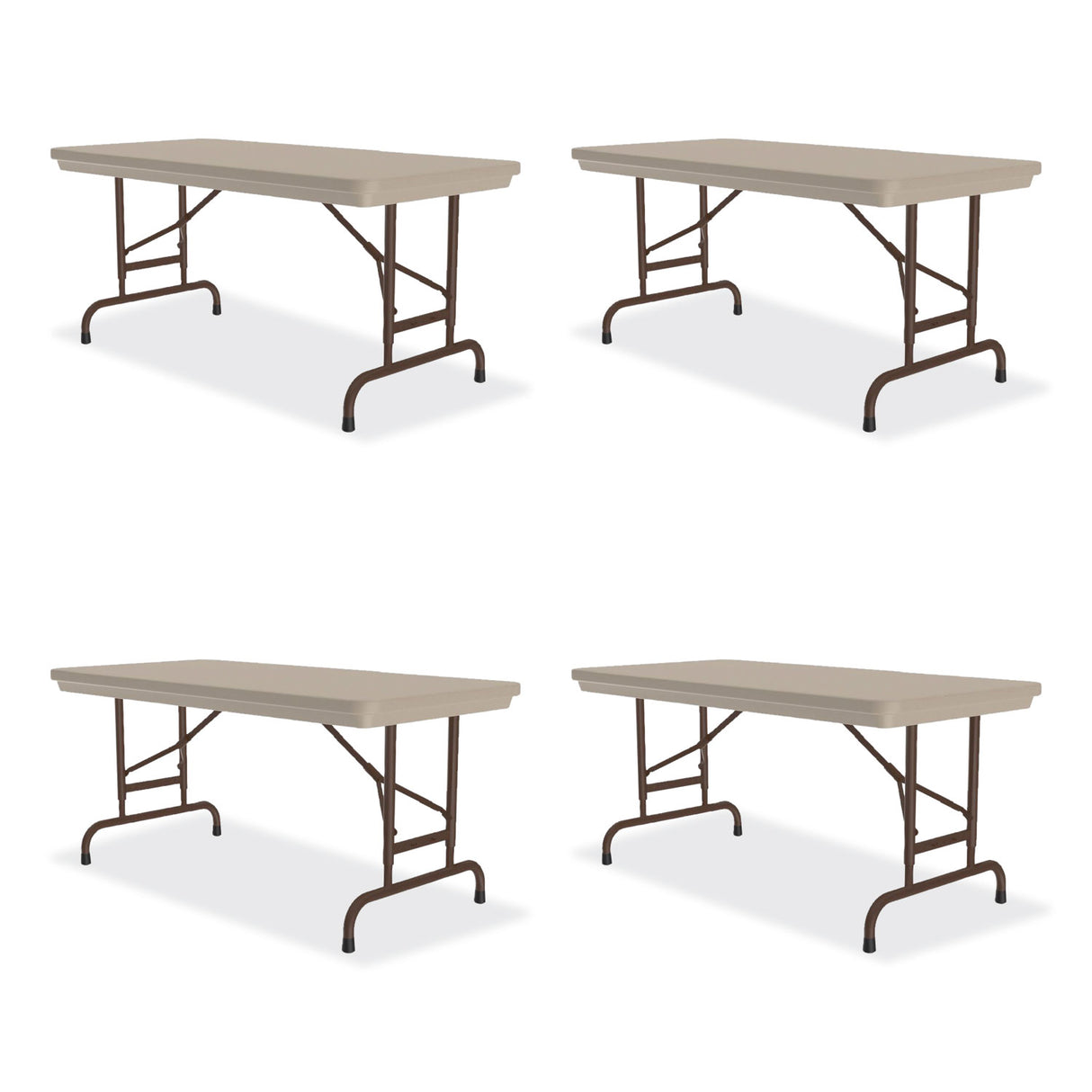 Correll Adjustable Folding Table, Rectangular, 48" x 24" x 22" to 32", Mocha Granite Top, Brown Legs, /Pallet (RA2448244P)