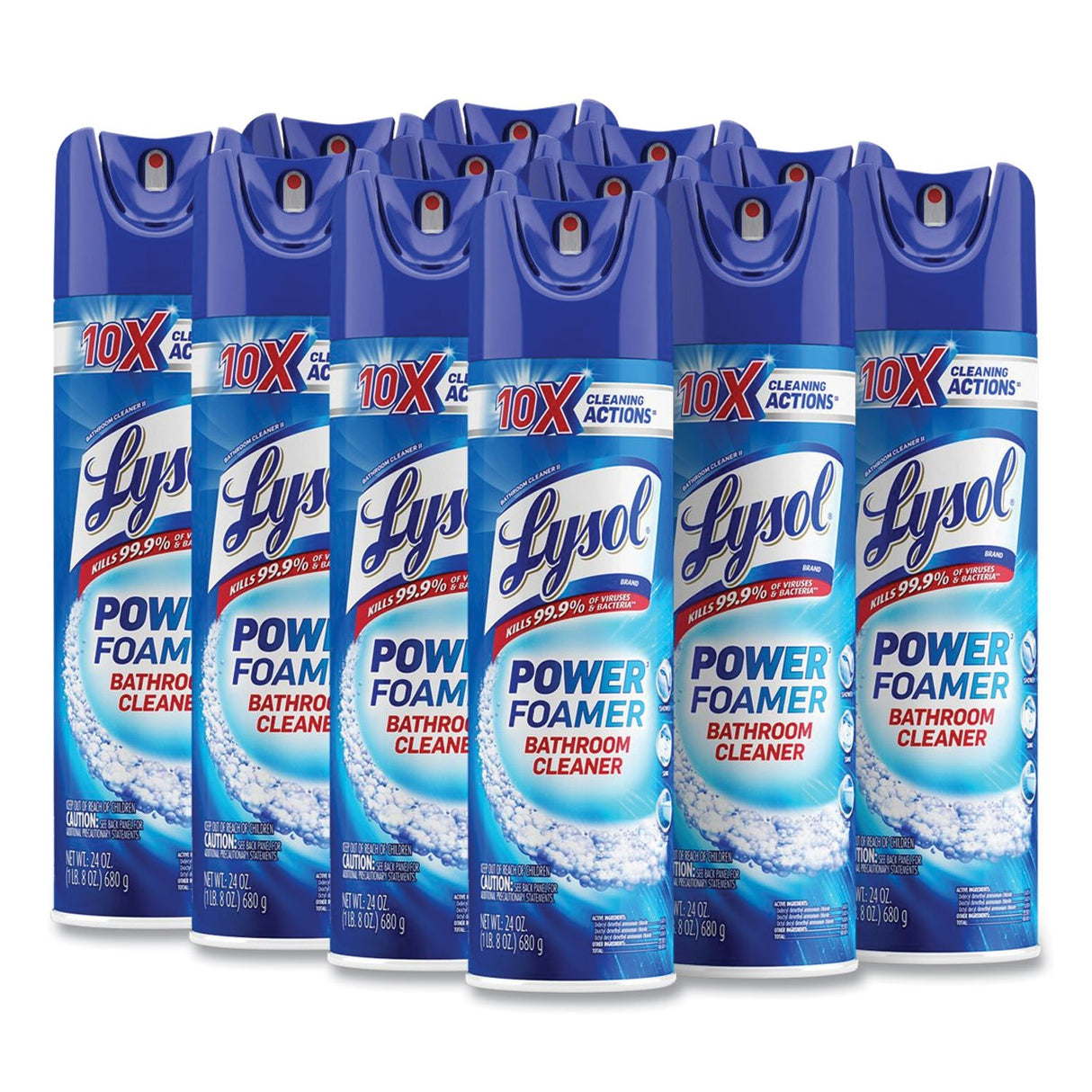 LysolÂ® Power Foam Bathroom Cleaner, 24 oz., 12 Cans (02569CT)