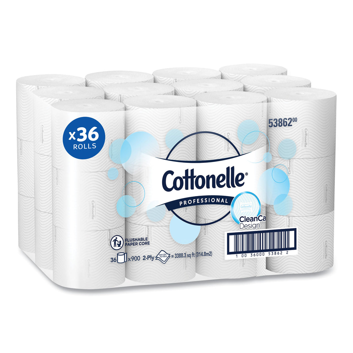 Cottonelle Clean Care Bathroom Tissue, Septic Safe, 2-Ply, White, 900 Sheets/Roll, 36 Rolls/Carton (53862)