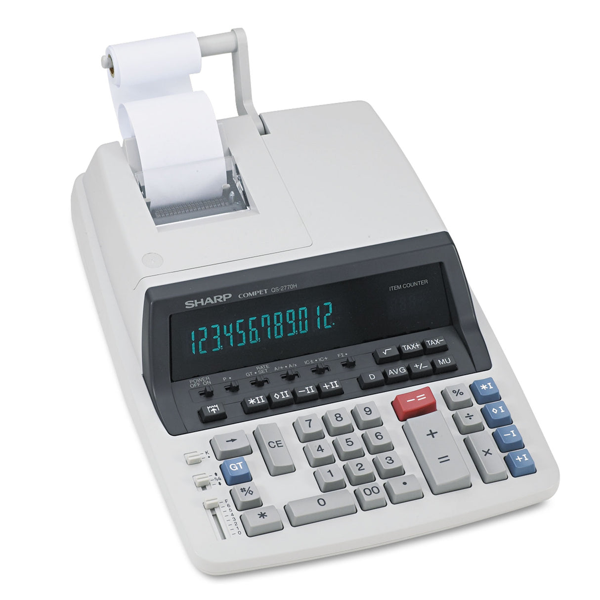 Sharp QS-2770H Two-Color Ribbon Printing Calculator, Black/Red Print, 4.8 Lines/Sec