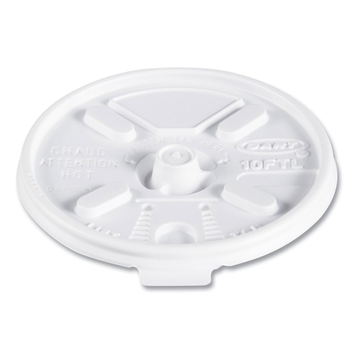 Dart Lift n' Lock Plastic Hot Cup Lids, Fits 10 oz Cups, White, 1,000/Carton (10FTL)