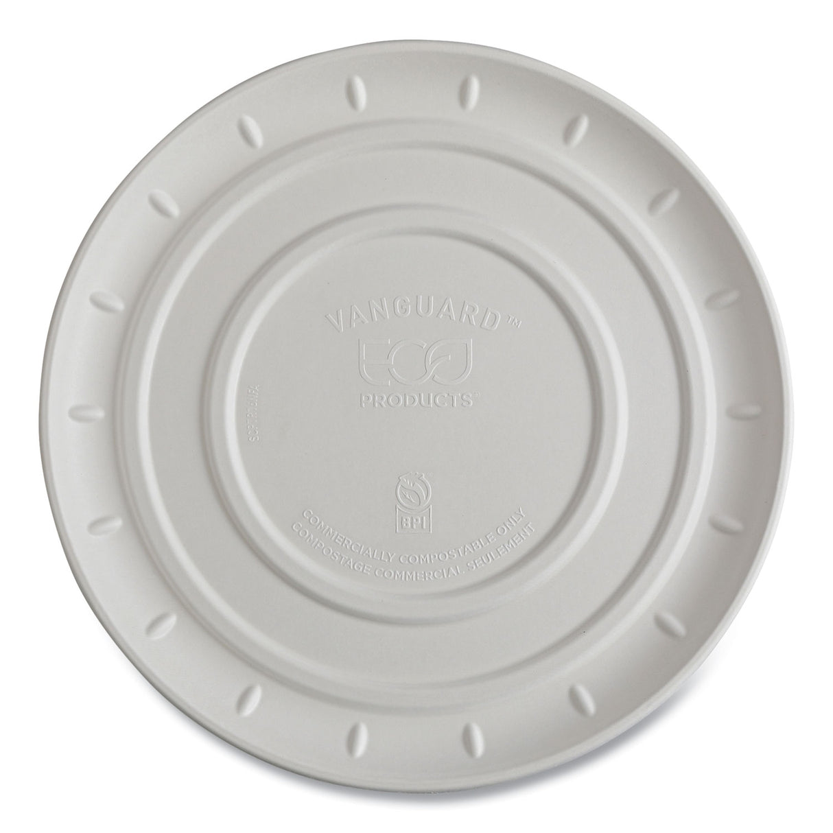 Vanguard Molded Fiber Pizza Tray, 16" Dia, White, Sugarcane, 50/carton