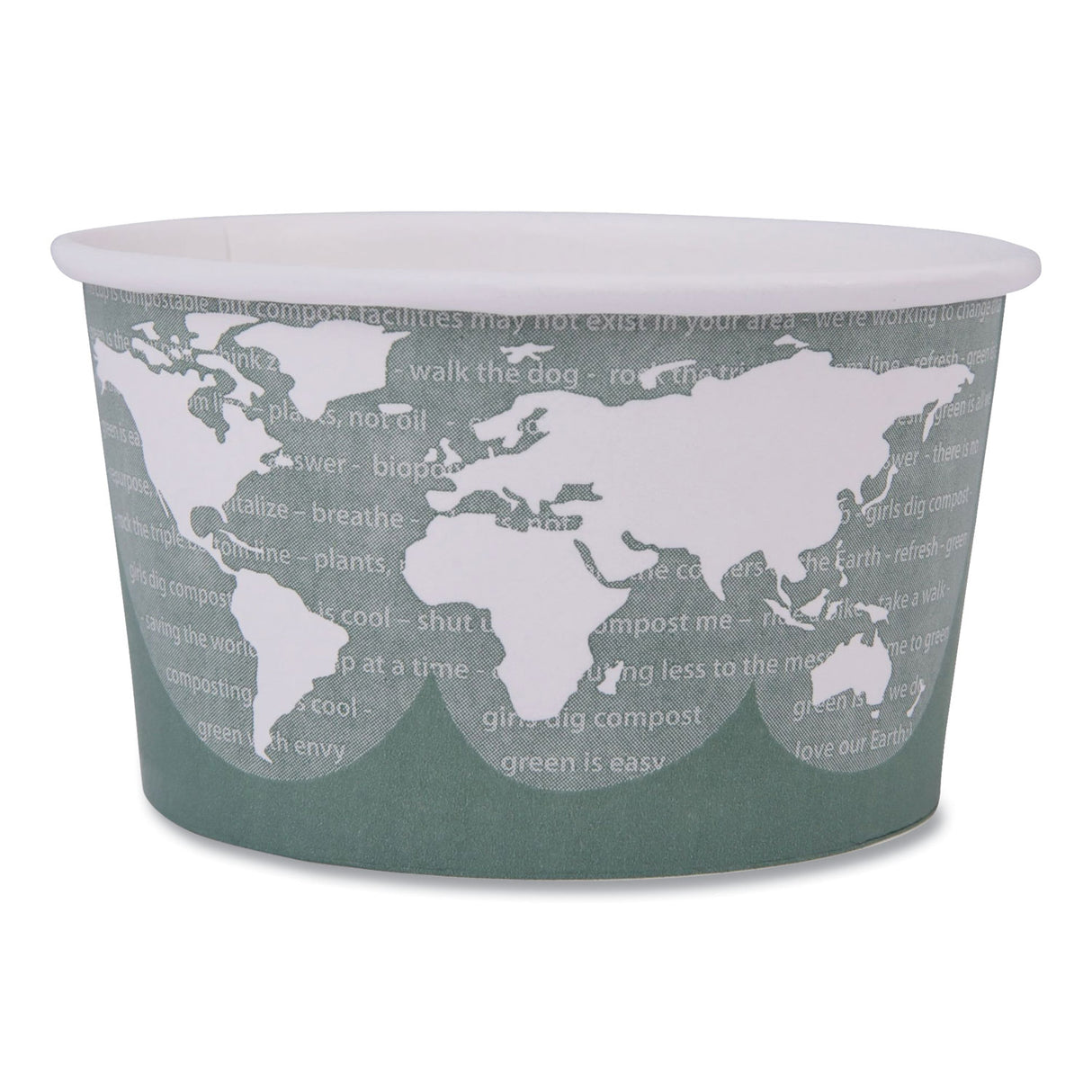 Eco-Products World Art Renewable and Compostable Food Container, 12 oz, 4.05 Diameter x 2.5 h, Green, Paper, 25/Pack, 20 Packs/Carton (EPBSC12WA)