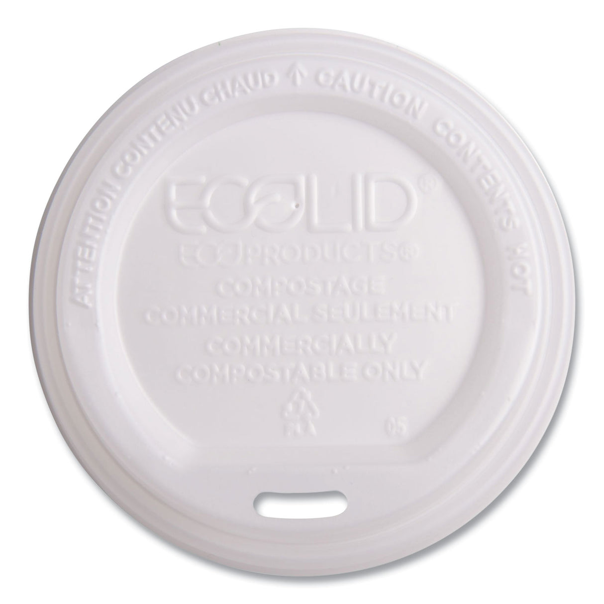 Eco-Products EcoLid Renewable/Compostable Hot Cup Lid, PLA, Fits 10 oz to 20 oz Hot Cups, 50/Pack, 16 Packs/Carton (EPECOLIDW)