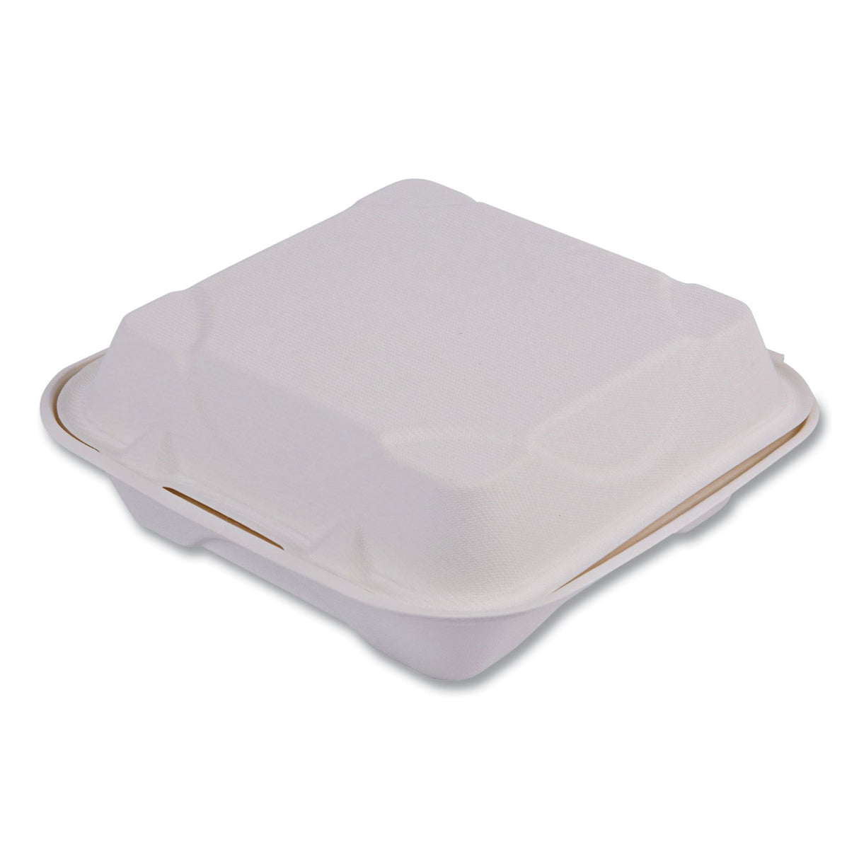 Eco-Products Vanguard Renewable and Compostable Sugarcane Clamshells, 1-Compartment, 8 x 8 x 3, White, 200/Carton (EPHC81NFA)