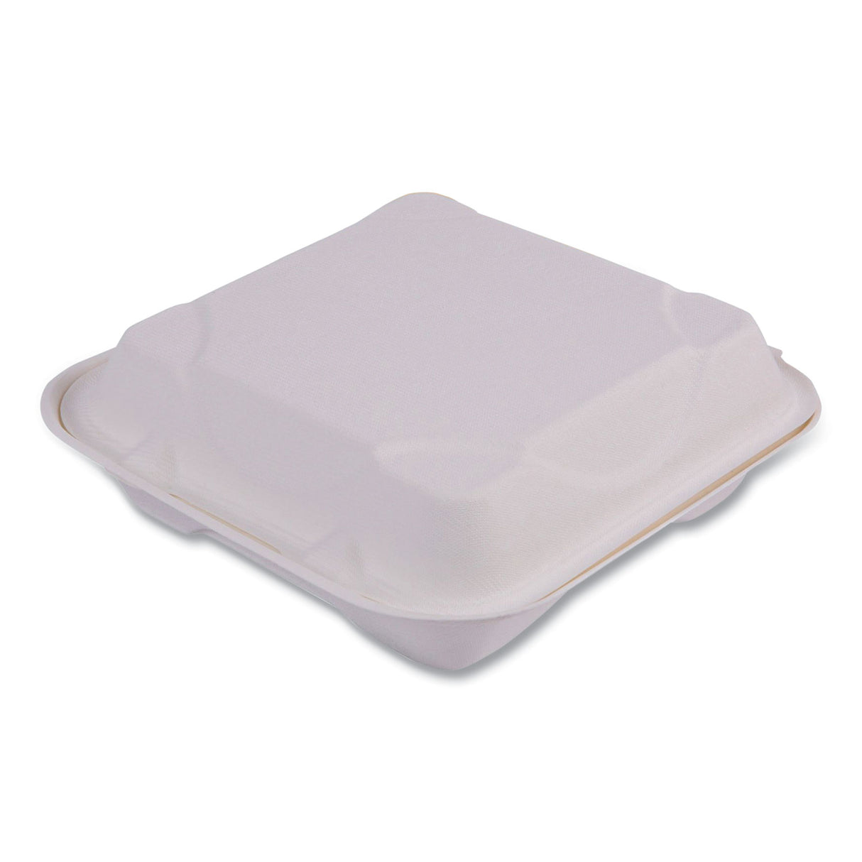 Eco-Products Bagasse Hinged Clamshell Containers, 9 x 9 x 3, White, Sugarcane, 50/Pack, 4 Packs/Carton (EPHC91)
