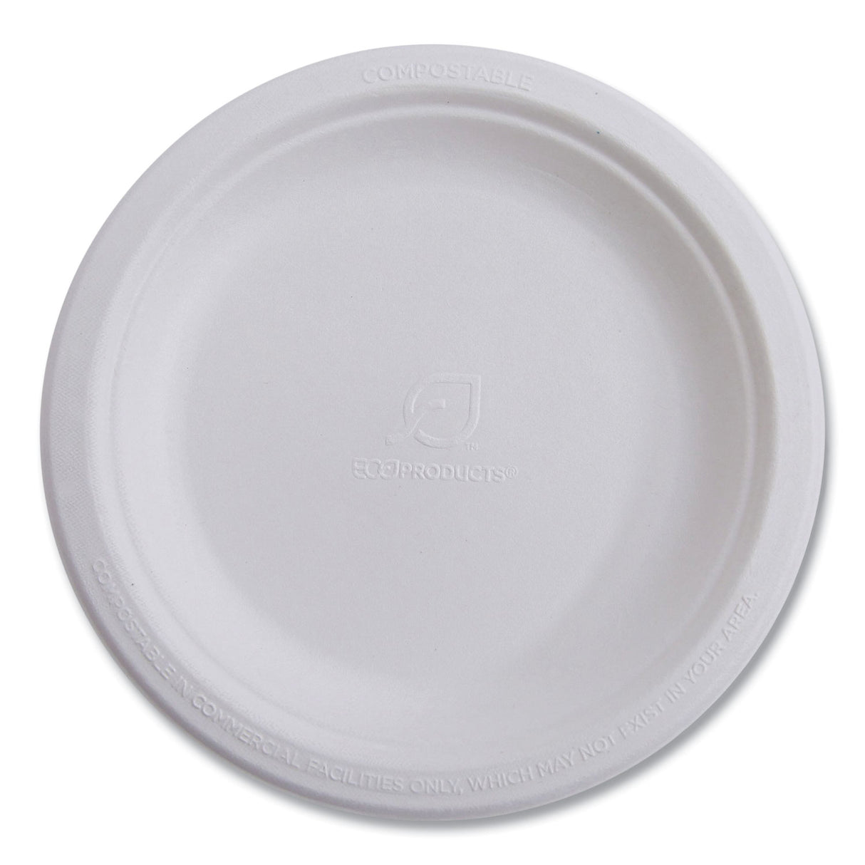 Eco-Products Renewable Sugarcane Plates, 10" dia, Natural White, 500/Carton (EPP005)