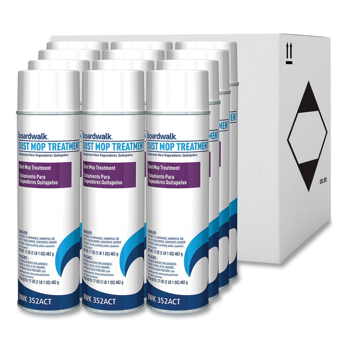 BoardwalkÂ® Dust Mop Treatment, 20 oz Aerosol, 12 Cans (BWK352ACT)