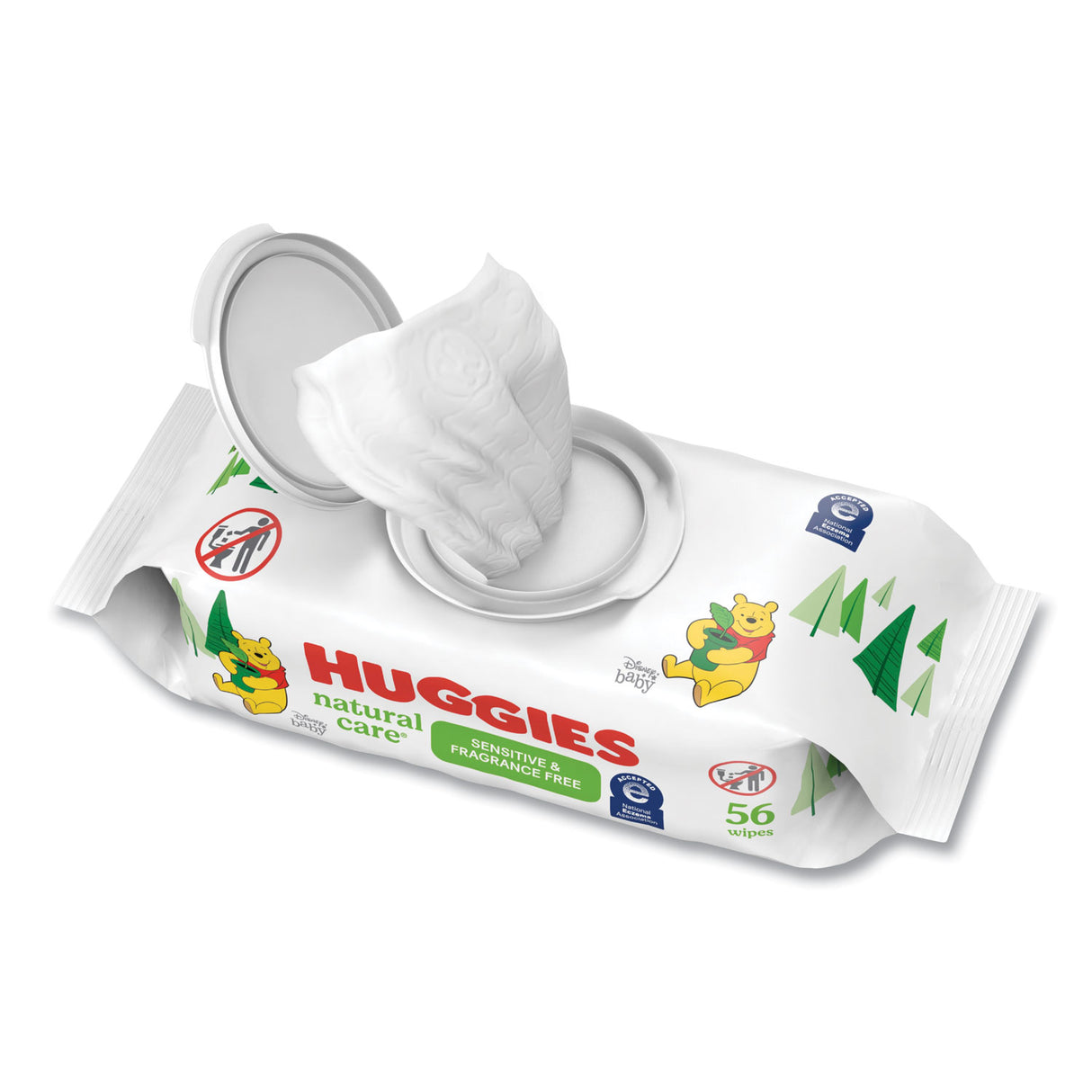 HuggiesÂ® Natural Care Sensitive Baby Wipes, 1-Ply, Unscented, White, 56 Wipe PAck, 8 Packs (31803)