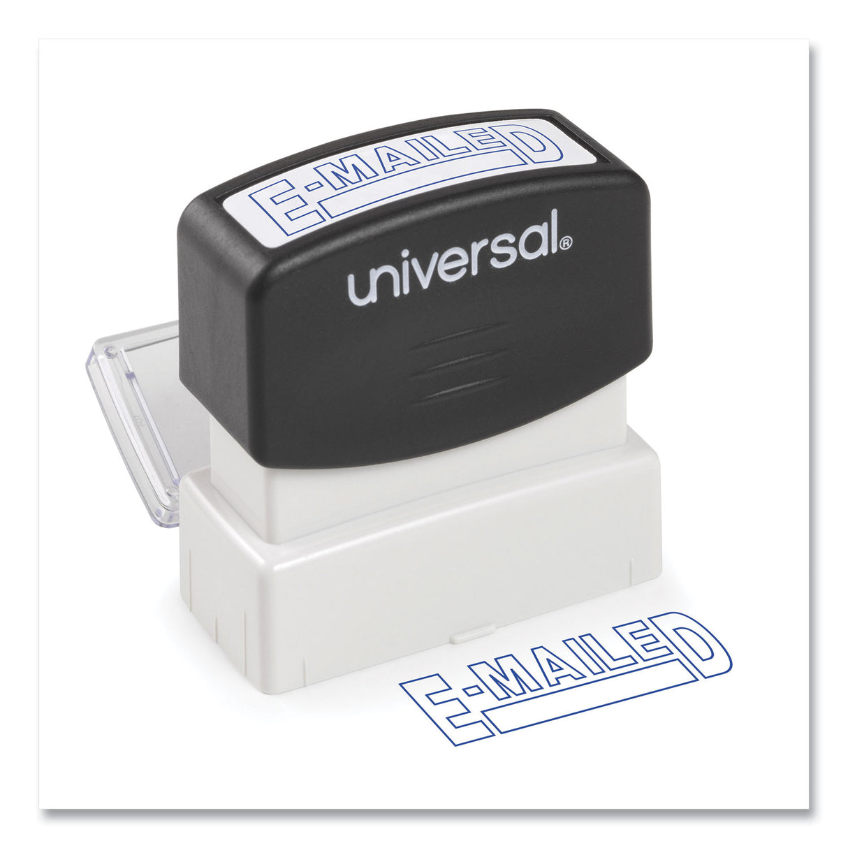 Universal Message Stamp, E-MAILED, Pre-Inked One-Color, Blue (UNV10058)