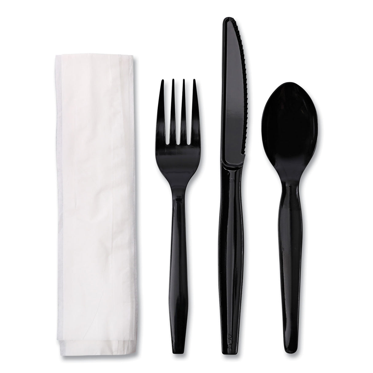 BoardwalkÂ® Four-Piece Cutlery Kit, Fk/Kf/Npkn/Tsp, 250 Packs (BWKFKTNMWPSBLA)