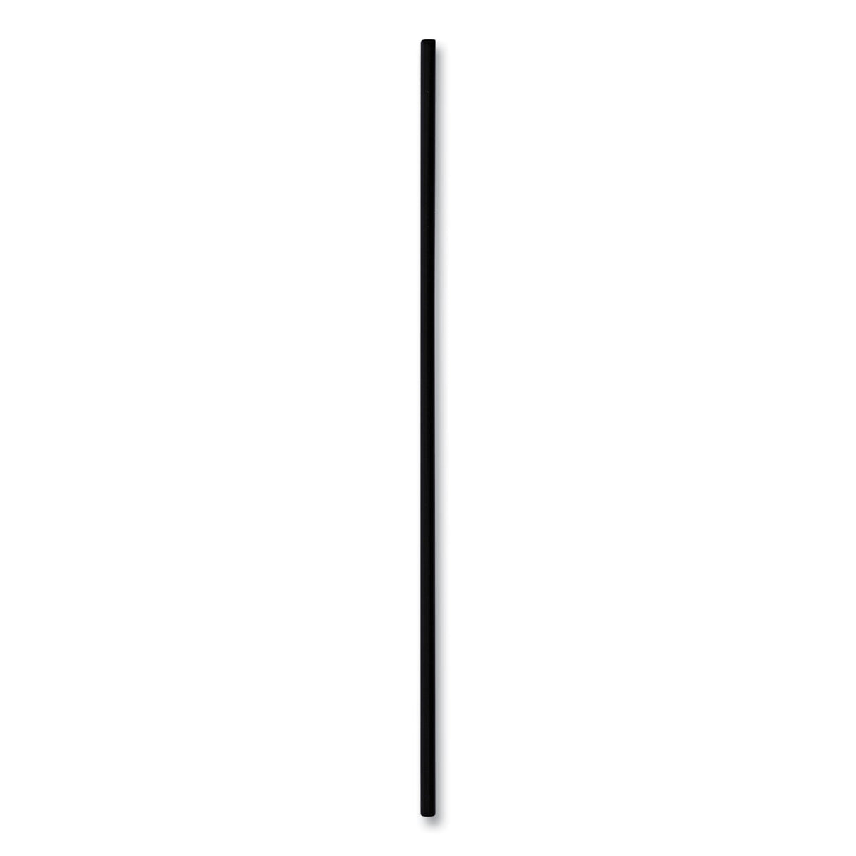 BoardwalkÂ® Unwrapped Cocktail Straws, 8", Black, 5000/Carton (BWKSLSTUBL)