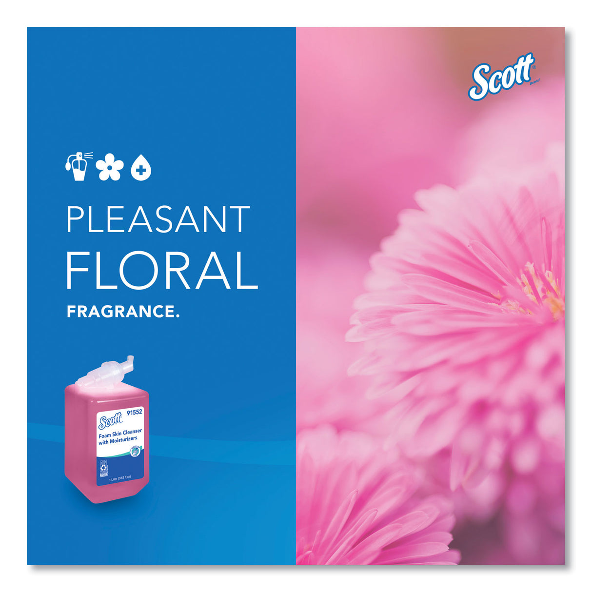 Scott Pro Foam Skin Cleanser with Moisturizers Refill, Light Floral, 1,000 mL, 6/Carton (91552CT)