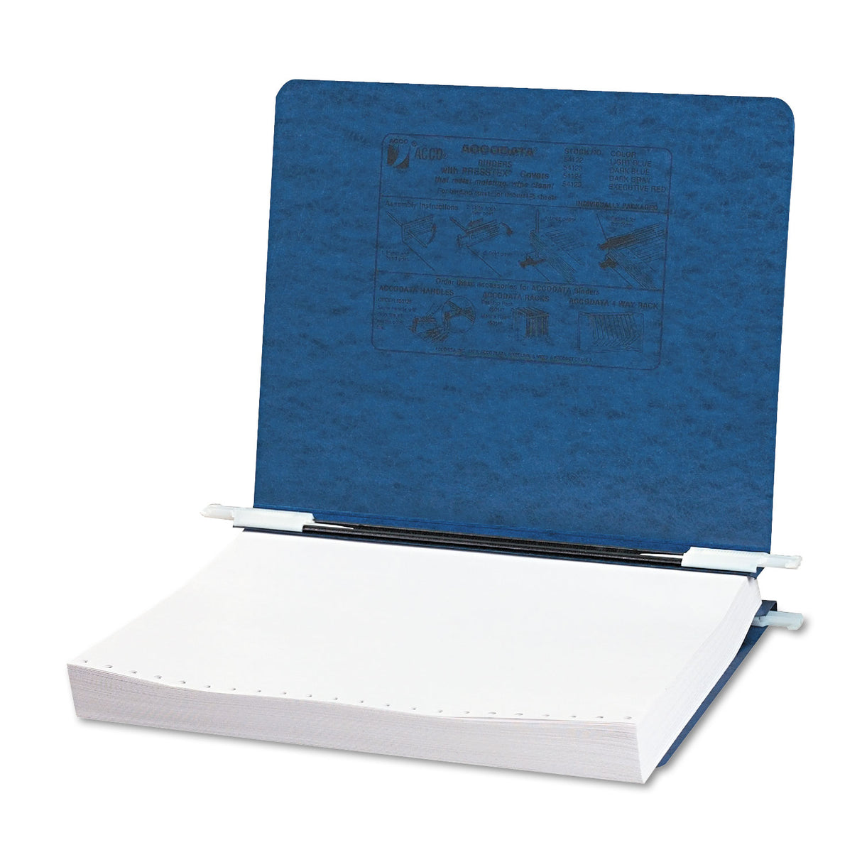 Acco PRESSTEX Covers with Storage Hooks, 2 Posts, 6" Capacity, 11 x 8.5, Dark Blue (54123)