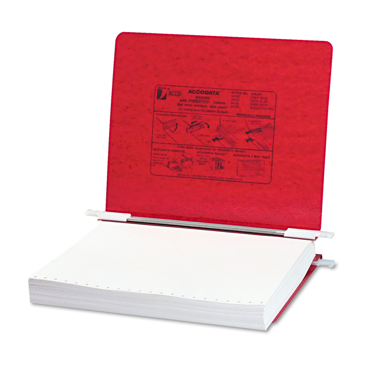 Acco PRESSTEX Covers with Storage Hooks, 2 Posts, 6" Capacity, 11 x 8.5, Executive Red (54129)