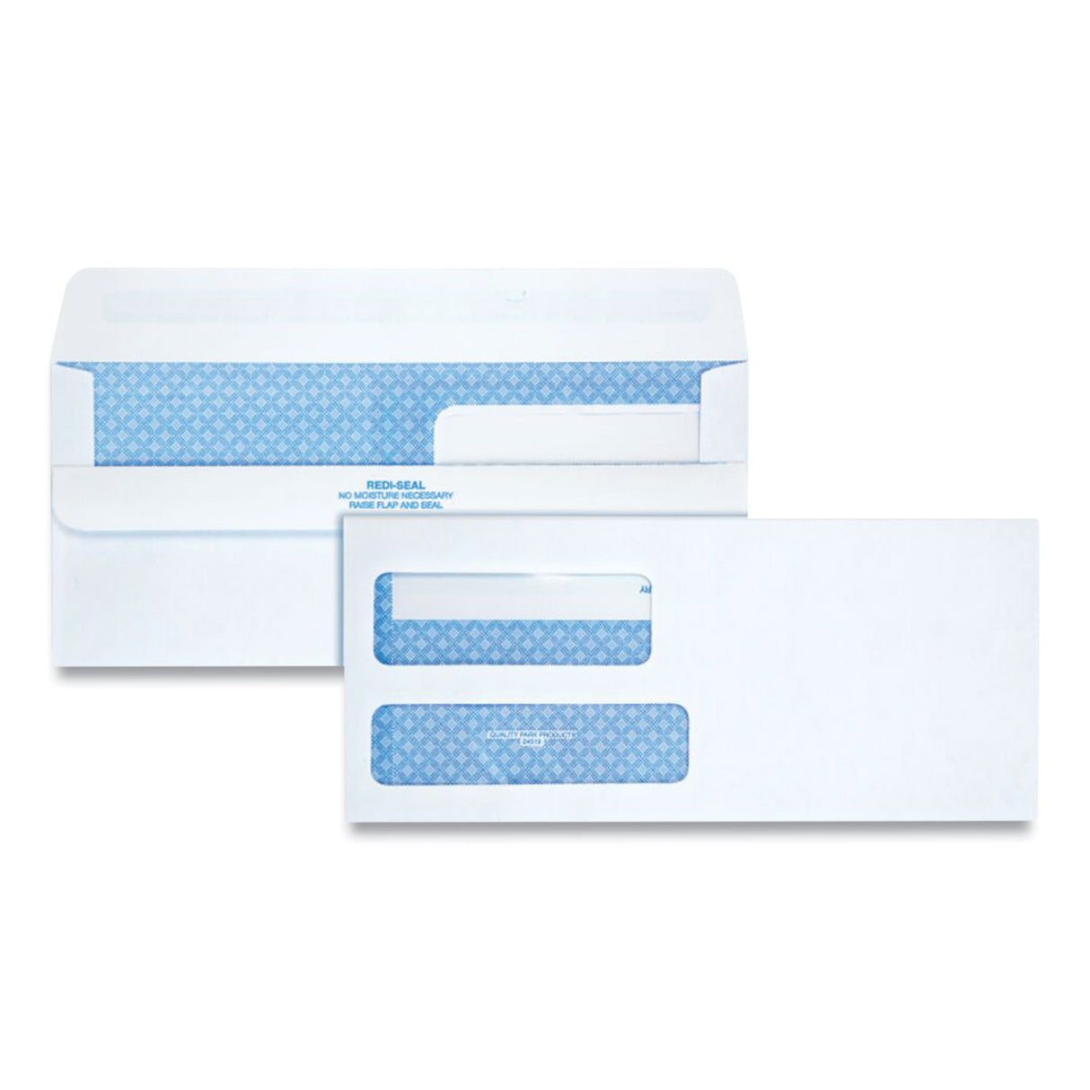 Quality Park Double Window Redi-Seal Security-Tinted Envelope, #9, Commercial Flap, Redi-Seal Adhesive Closure, 3.88 x 8.88, White, 250/CT (24519)