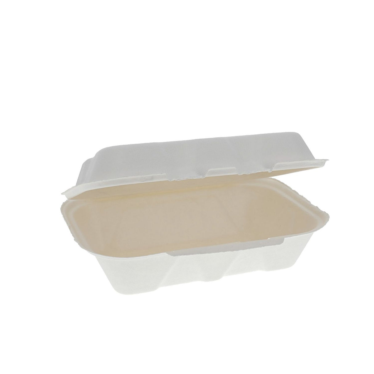 Pactiv EarthChoice PFAS Free Compostable Hinged Lid Container, 9 x 6 x 3, Natural, Sugarcane, 150/Carton (YMCH0089PFFR)