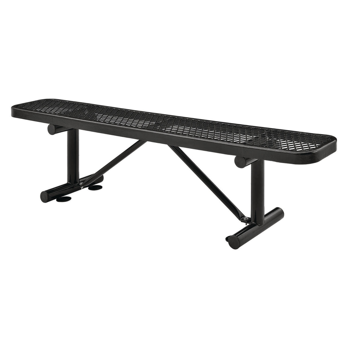 Global Industrial Expanded Steel Flat Bench, 72 x 14.5 x 18, Black (277156BK)