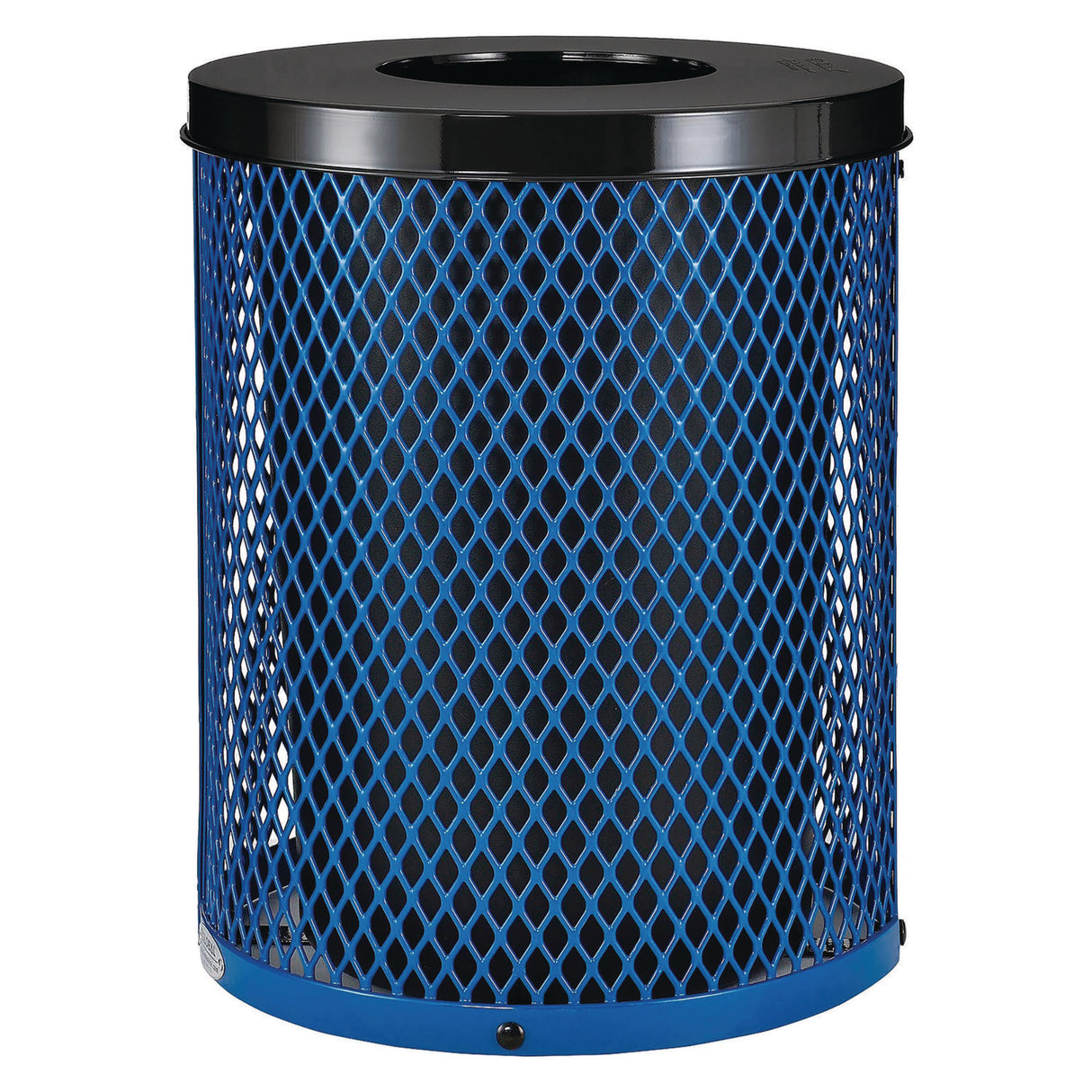 Global Industrial Outdoor Diamond Steel Trash Can, 36 gal, Blue (261924BL)
