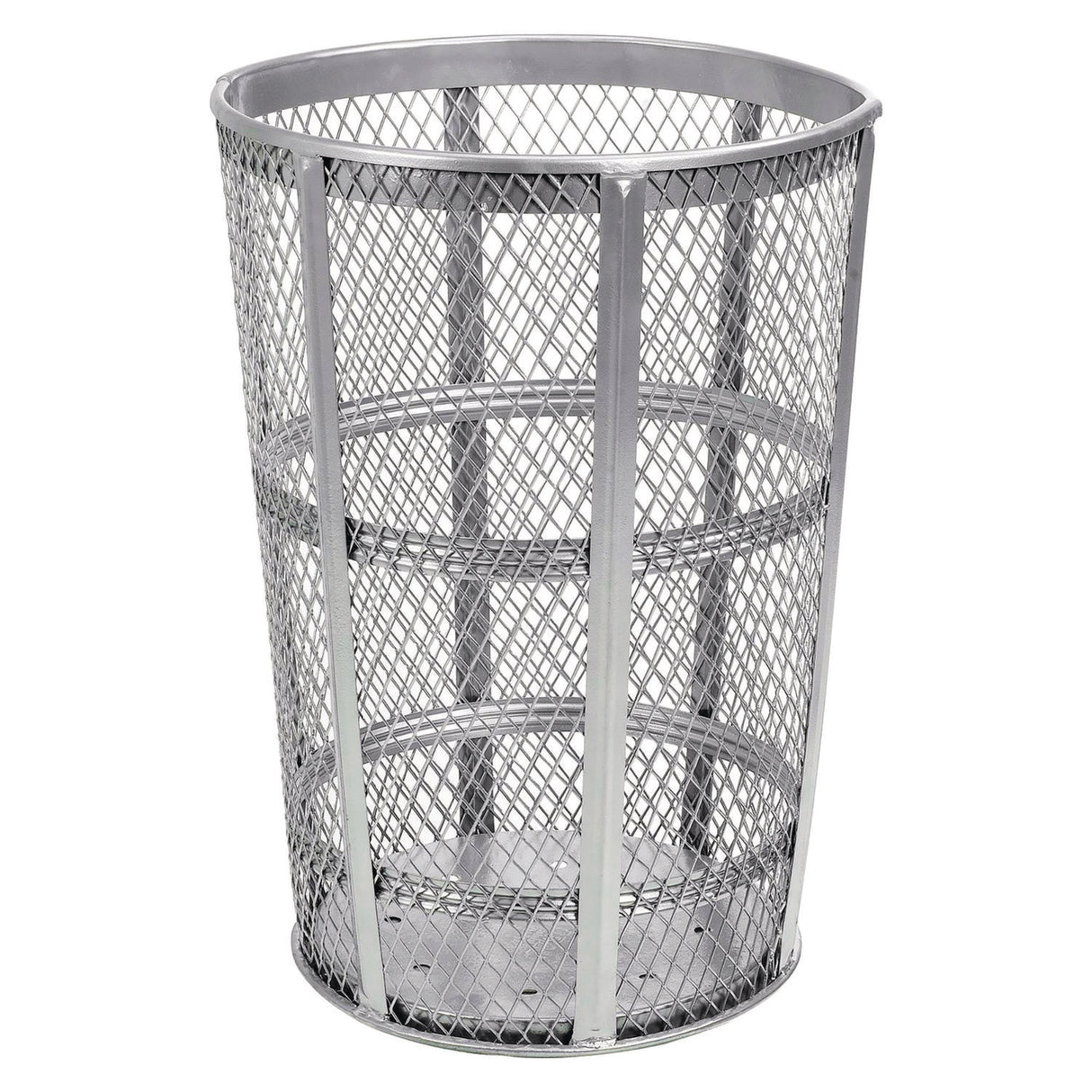 Global Industrial Steel Mesh Corrosion Resistant Trash Can, 48 gal, Silver (237633)
