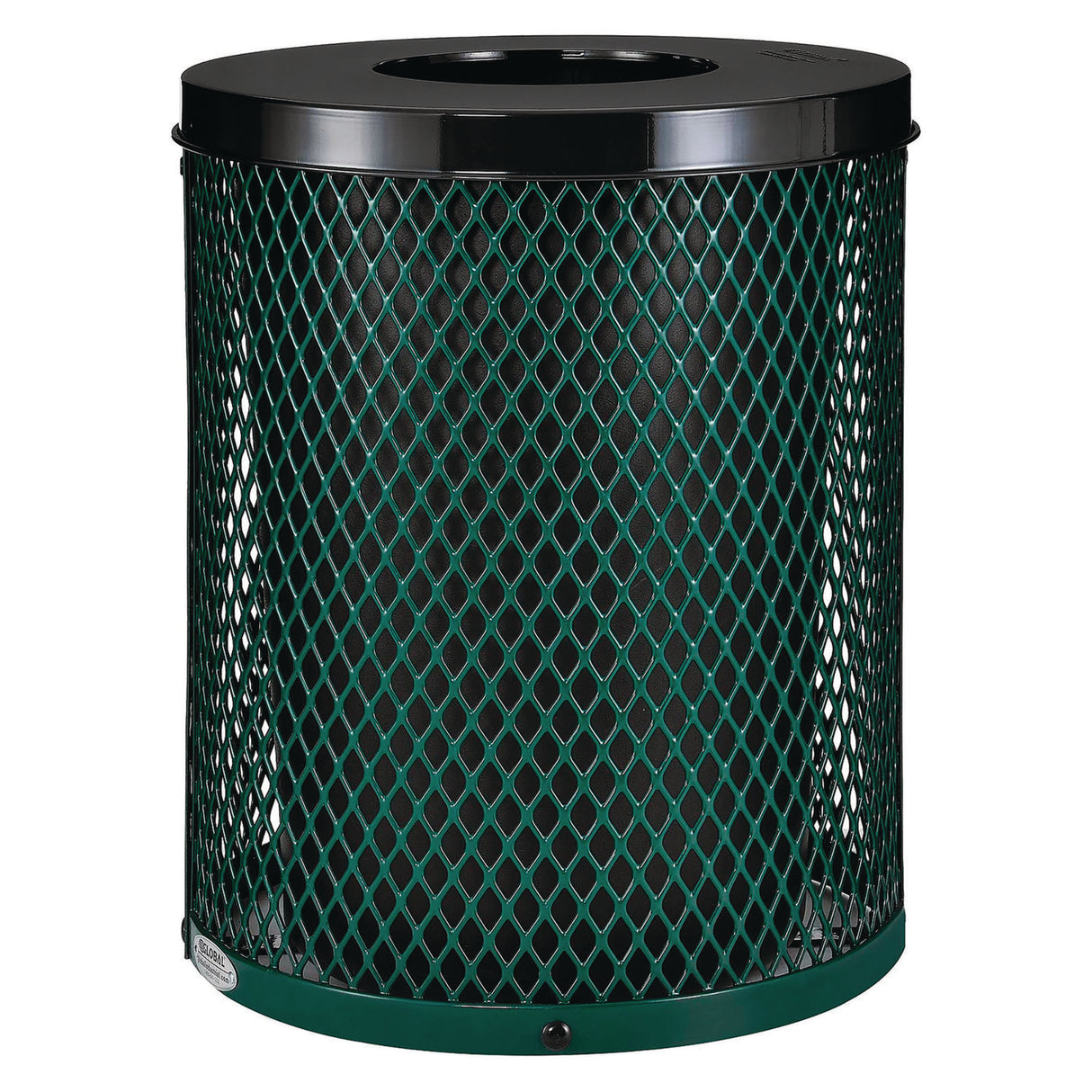 Global Industrial Outdoor Diamond Steel Trash Can, 36 gal, Green (261924GN)