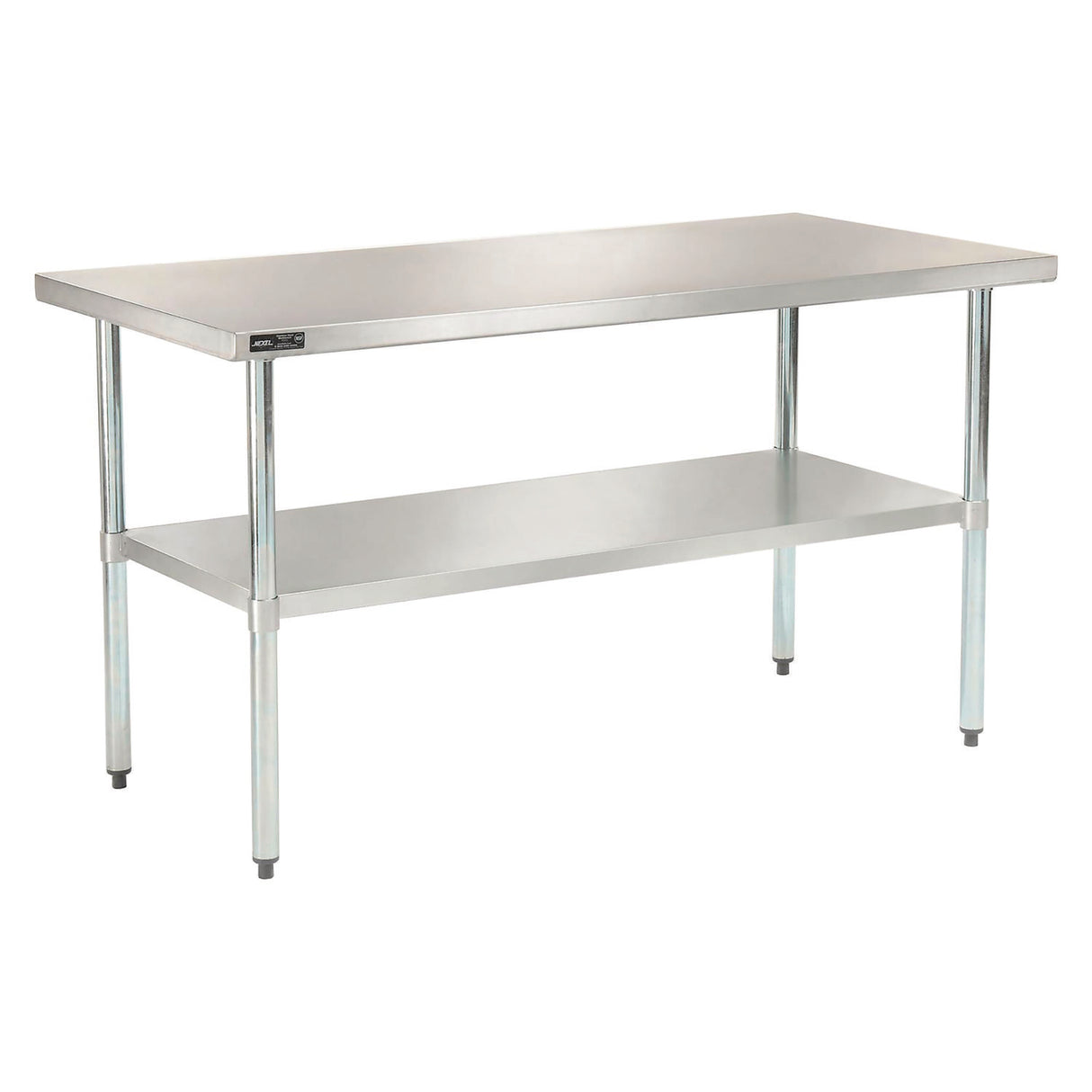 Global Industrial Work Table with Undershelf, Rectangular, 48 x 30 x 35, Silver Top, Silver Base/Legs (493598)