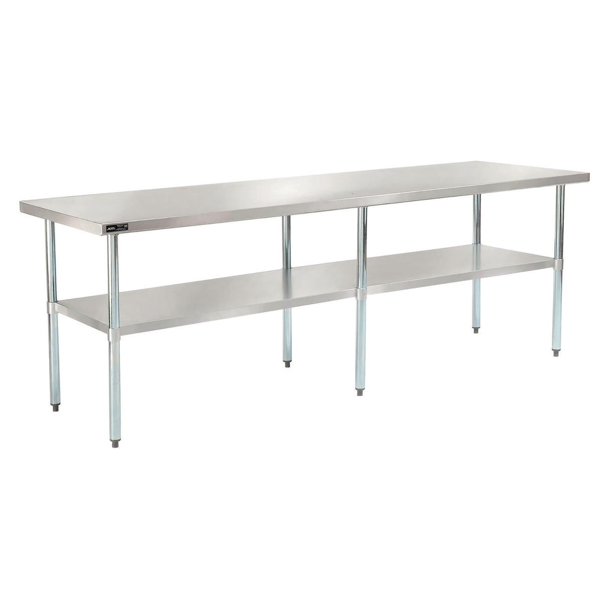 Global Industrial Work Table with Undershelf, Rectangular, 96 x 30 x 35, Silver Top, Silver Base/Legs (319058)
