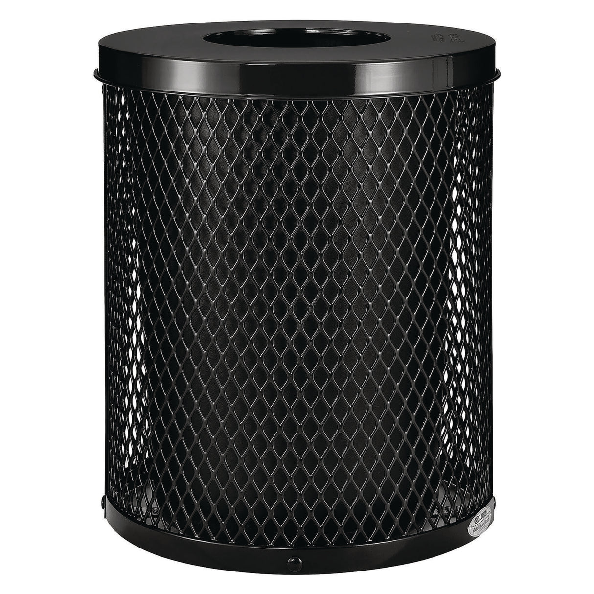 Global Industrial Outdoor Diamond Steel Trash Can, 36 gal, Black (261924BK)