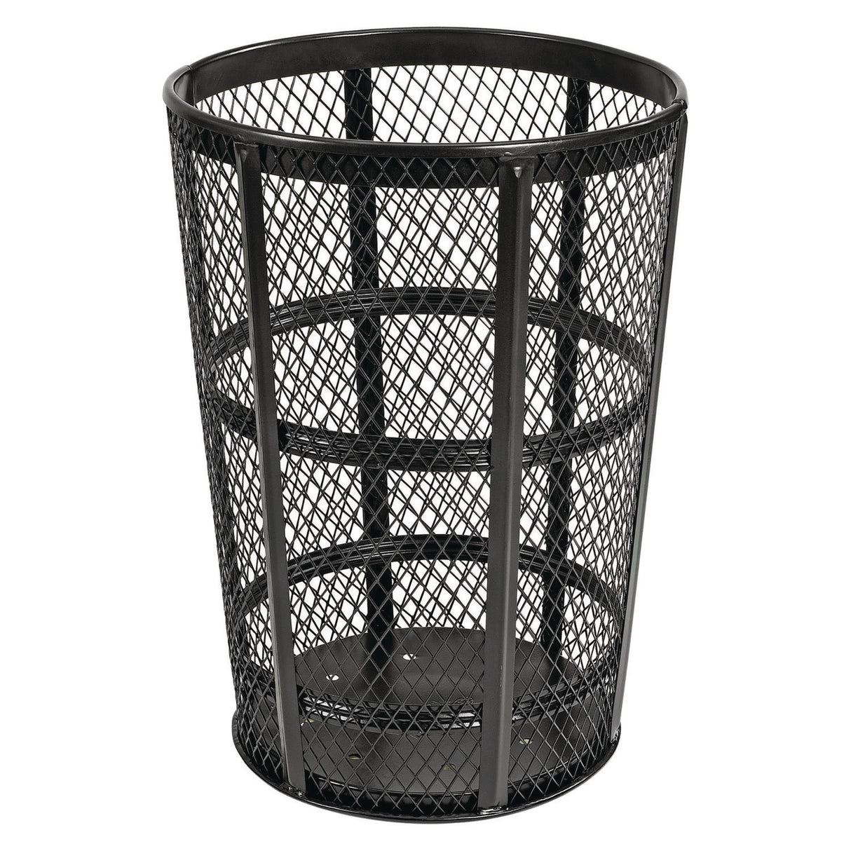 Global Industrial Steel Mesh Corrosion Resistant Trash Can, 48 gal, Black (237634BK)