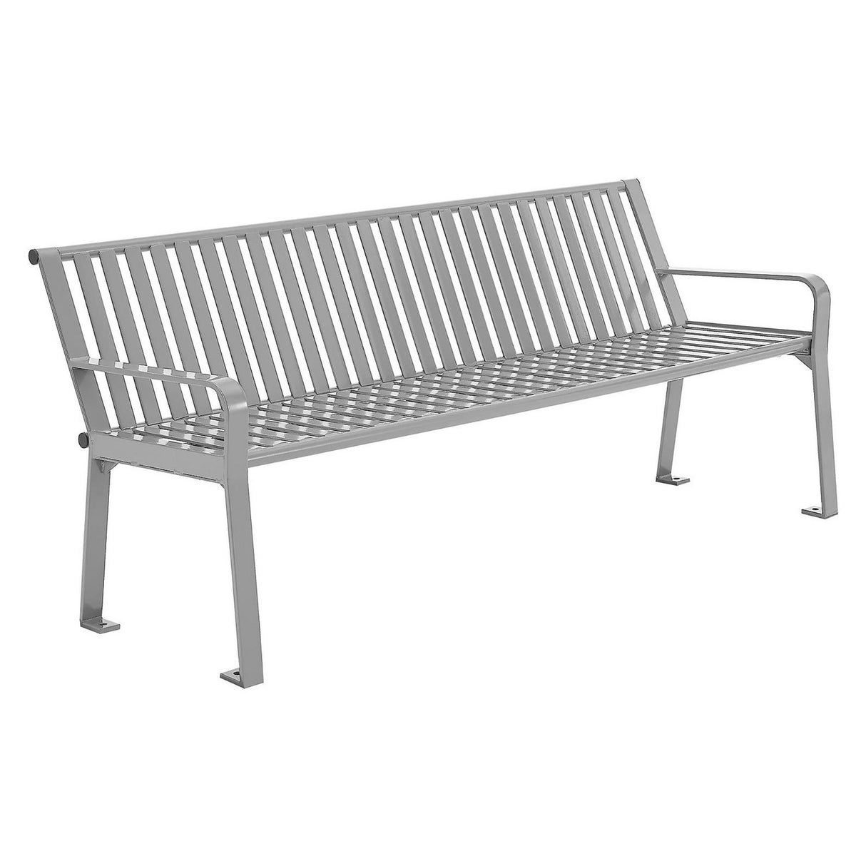 Global Industrial Steel Slat Benches with Back, 72 x 26 x 31, Gray (694854GYKD)