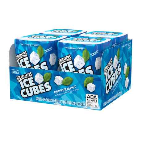 Ice Breakers Ice Cubes Peppermint Sugar-Free Gum (4-Pack, 40 Pieces) | Long-Lasting Freshness Ice Breakers