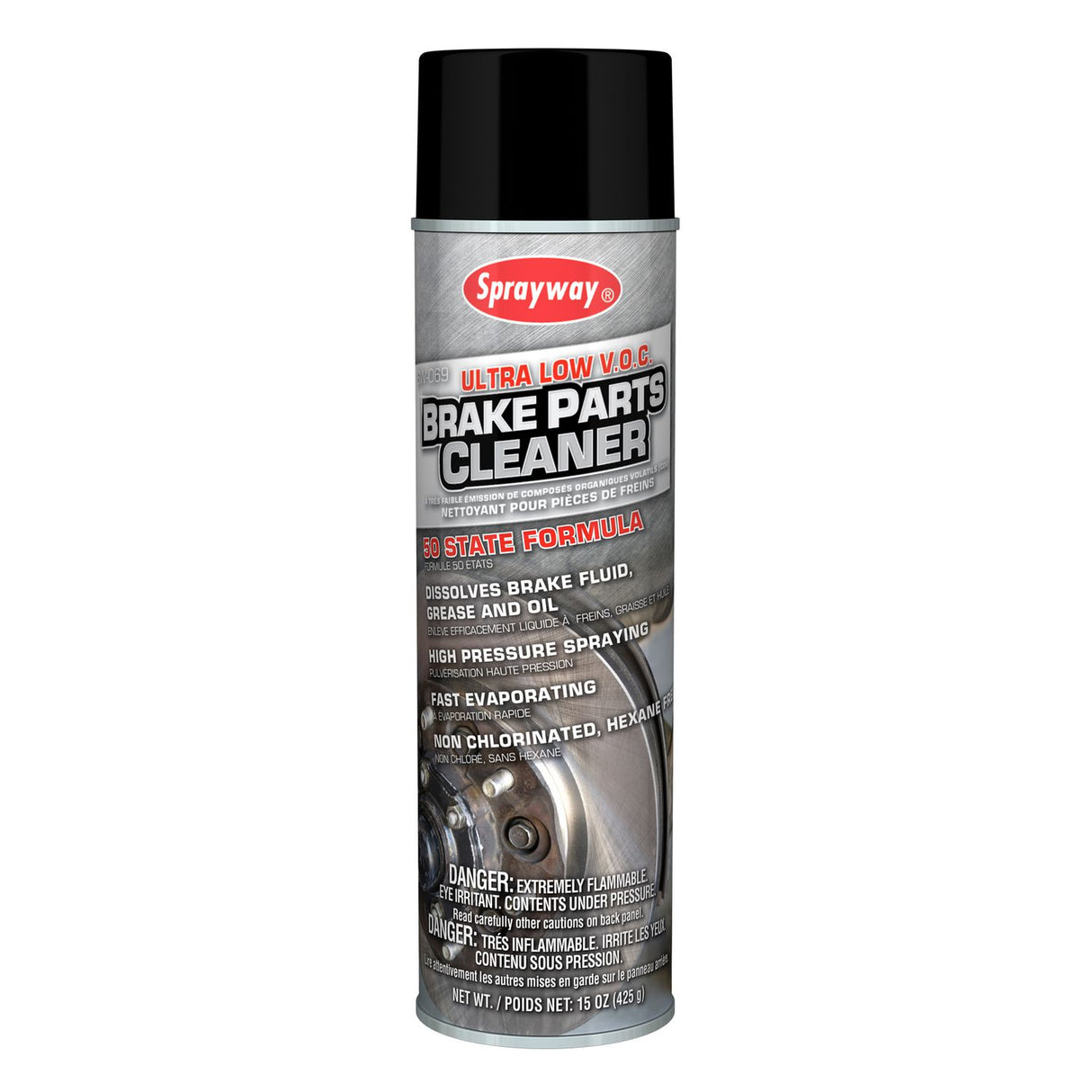 Sprayway Brake Parts Cleaner, 15 oz Aerosol Spray, 12/Carton (069)