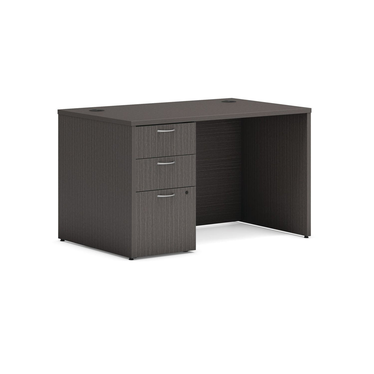 HON Mod Single Pedestal Desk Bundle, 48" x 30" x 29", Slate Teak (MOD172)