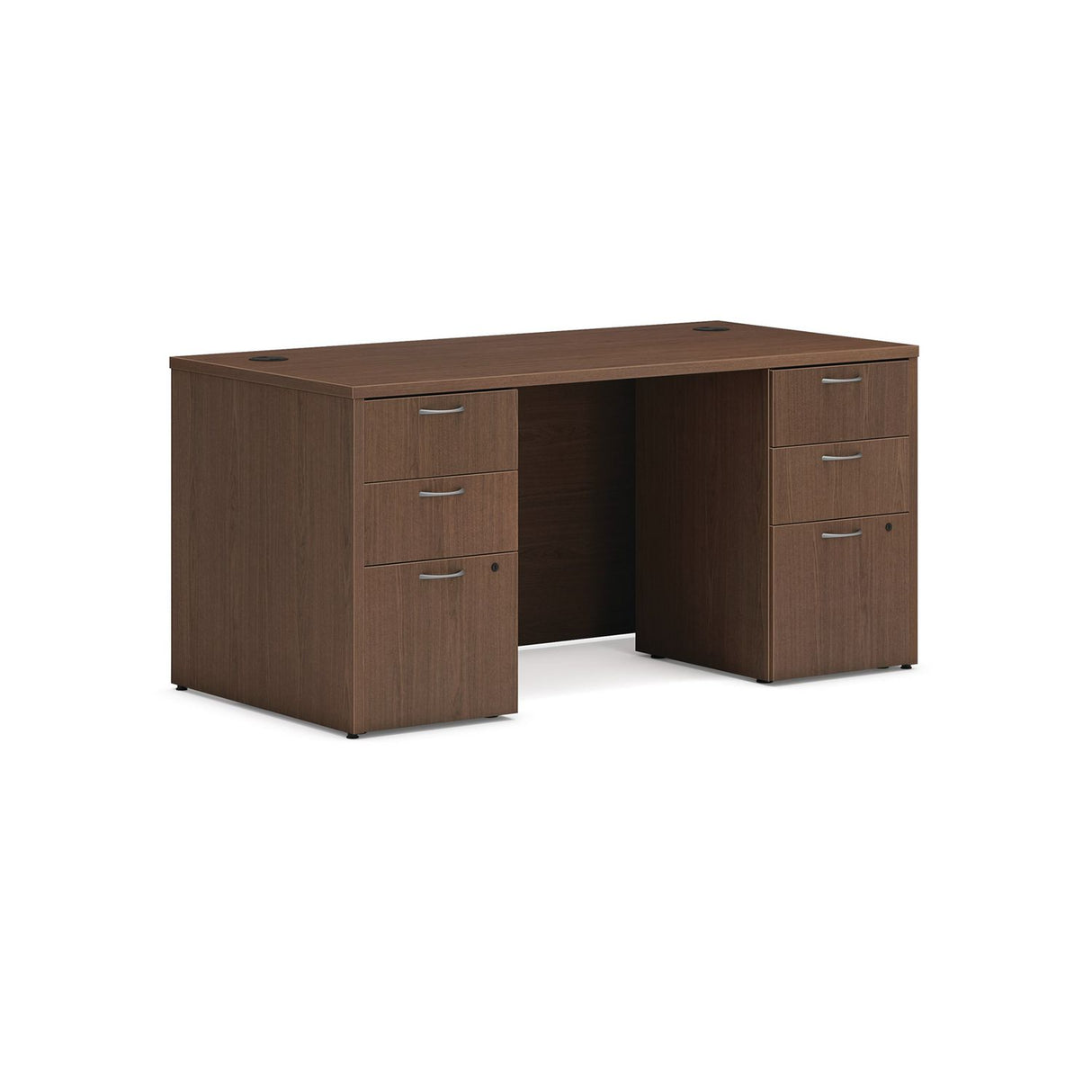 HON Mod Double Pedestal Desk Bundle, 60" x 30" x 29", Sepia Walnut (LDS6030BBFSE)